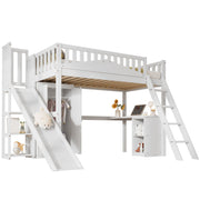 Logidon stapelbed kinderbed met tafel en kledingkast 90x200 wit