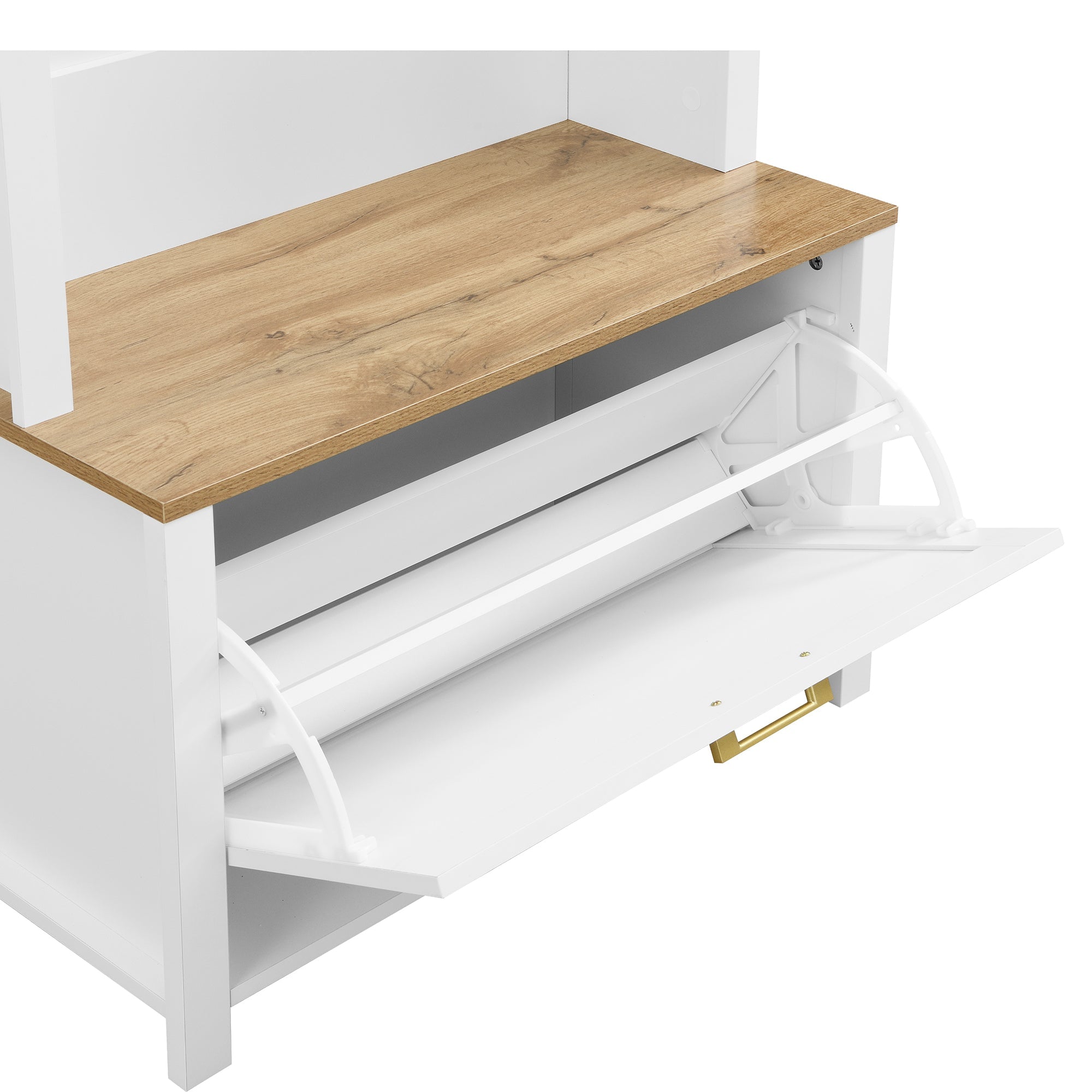 Logidon kledingkast wit MDF met schoenenrek en plank