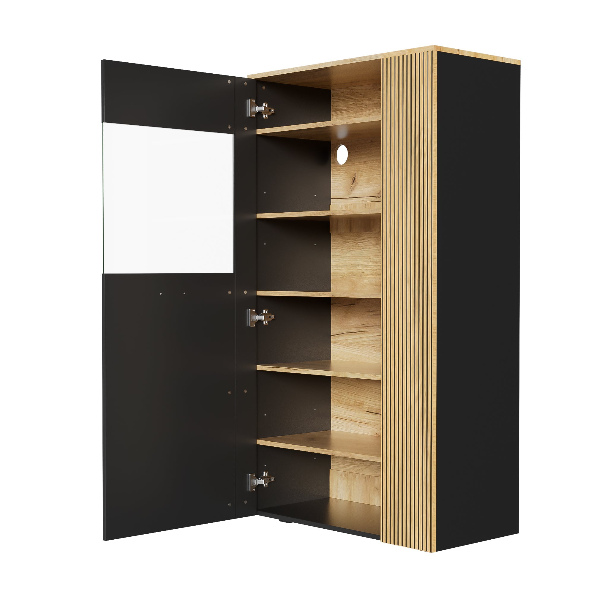 Logidon Moderne PB Opbergkast met LED 16 Kleuren Zwart