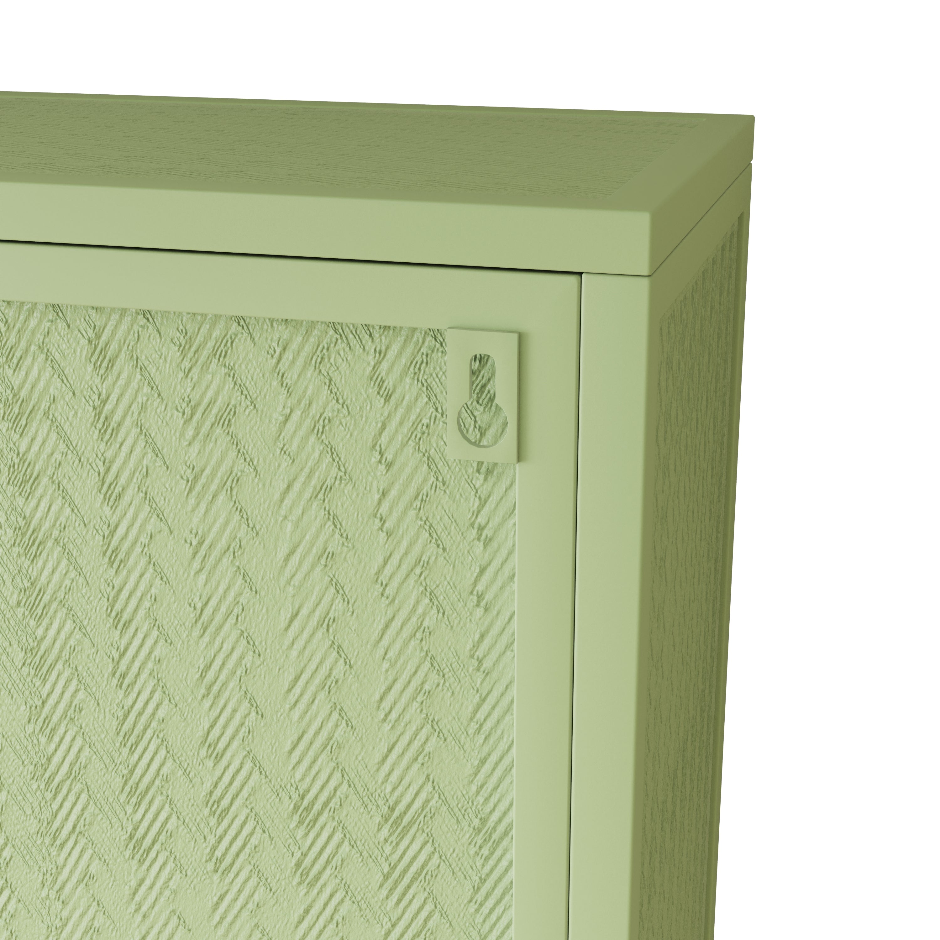 Logidon wanddoos 70 cm groene glazen deuren met drie opbergniveaus