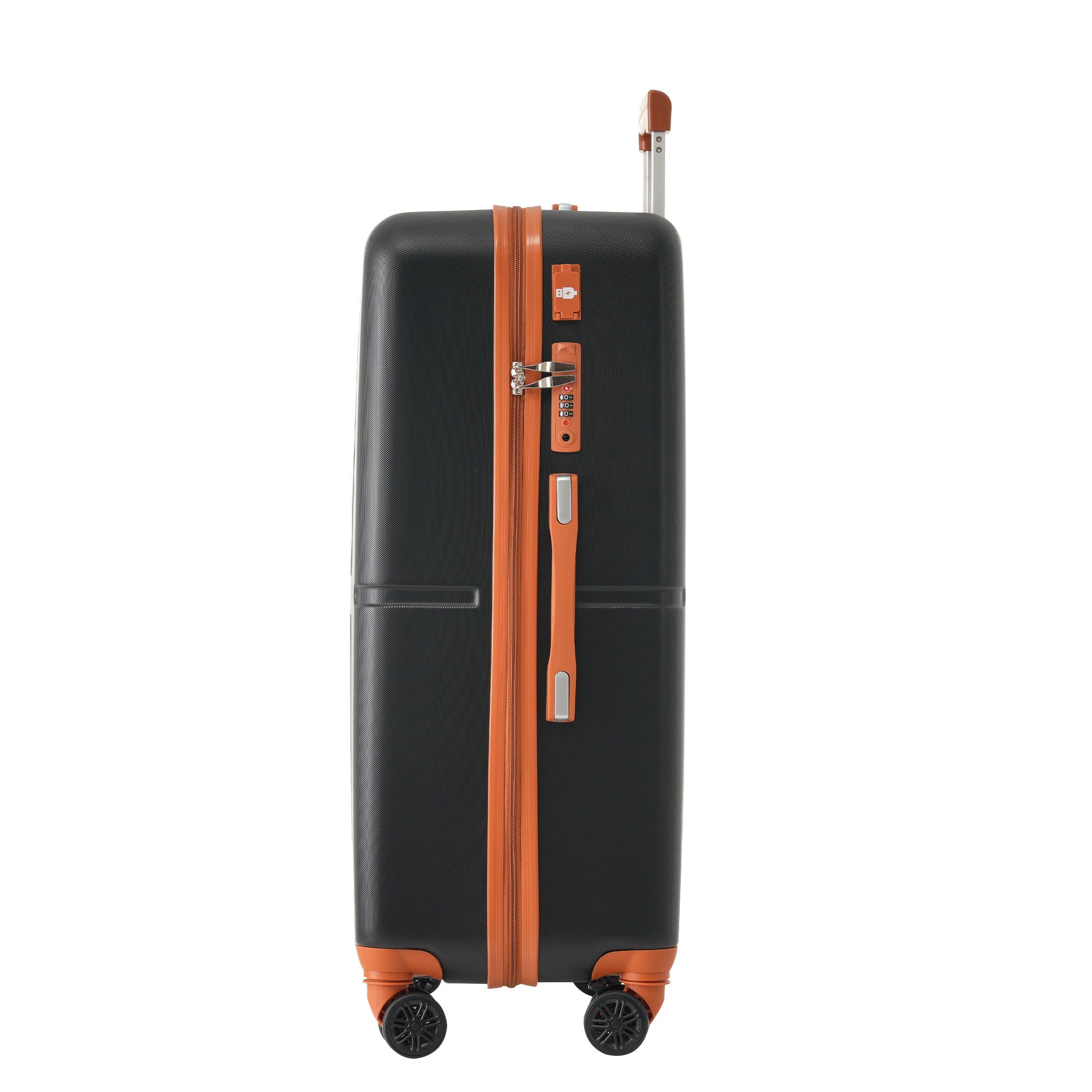 Logidon kofferset M L XL zwart bruin USB poort TSA slot 4 wielen