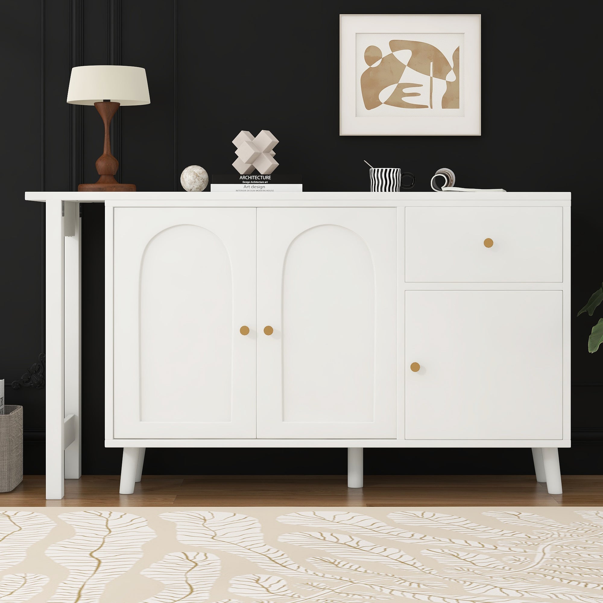 Logidon 2 in 1 bureaudressoir wit 120x40x74,5 cm 360 graden