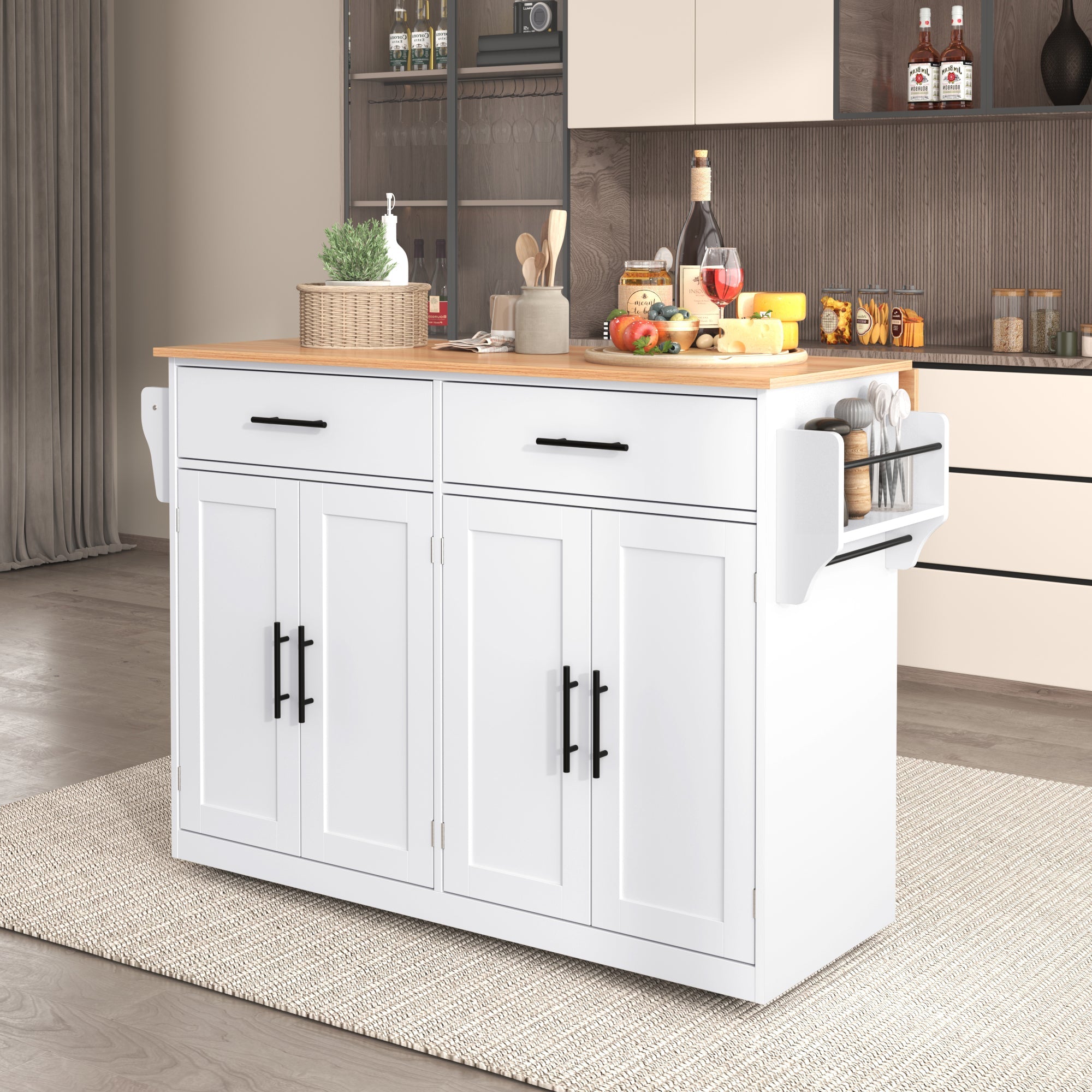 Logidon serving trolley with folding table top white 120x71x91 cm