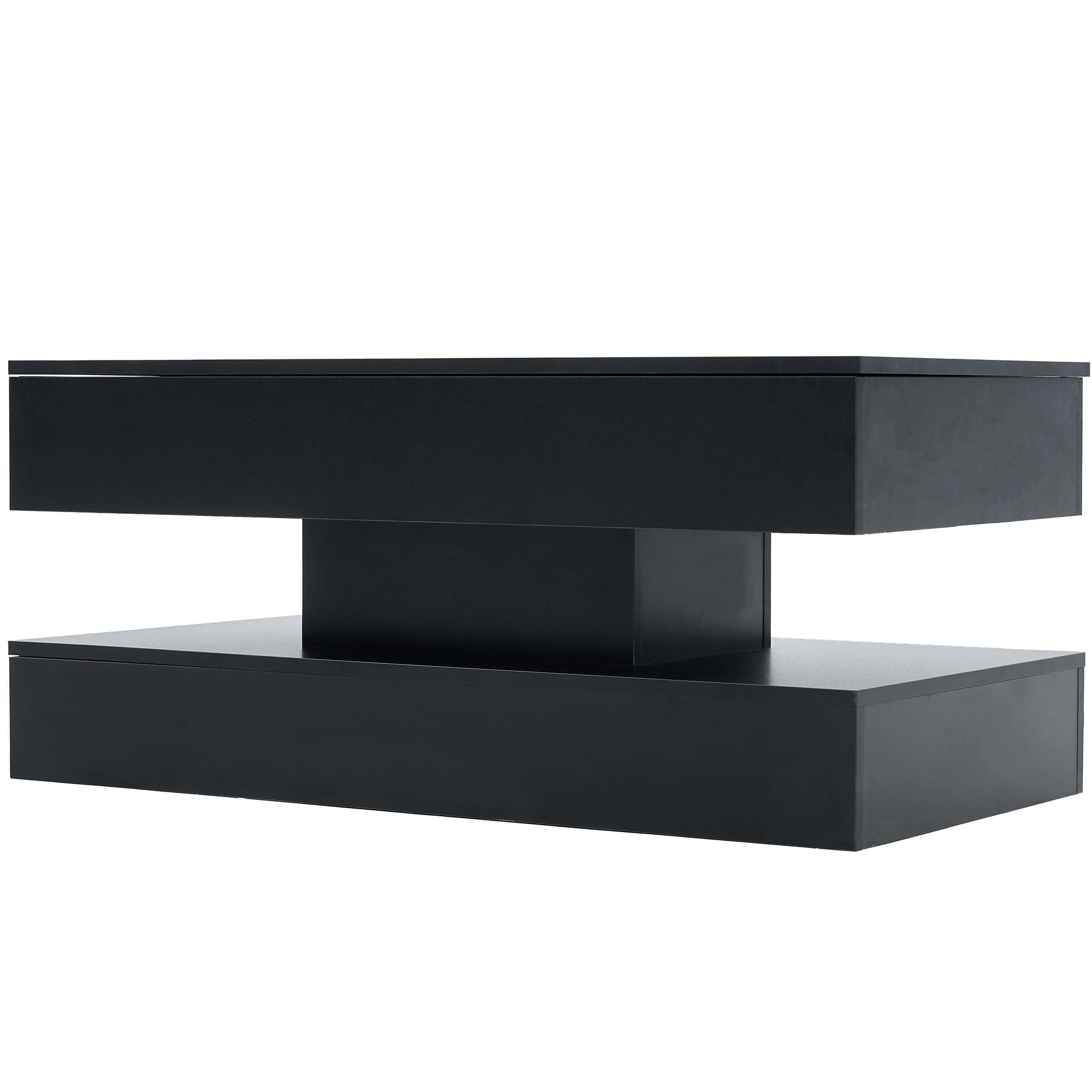 Logidon LED Salontafel met verborgen opbergruimte 100x50 cm Zwart