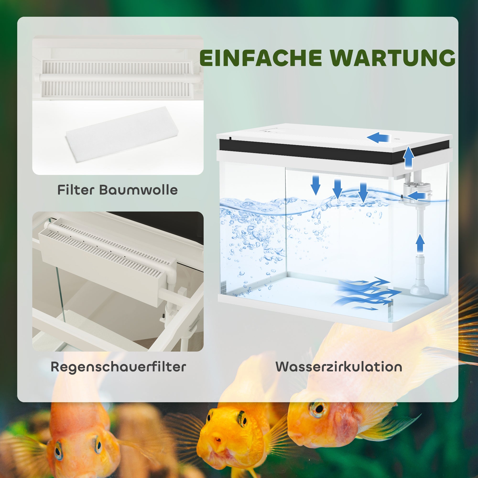 Logidon 41 liter glazen aquarium wit met filtersysteem en LED