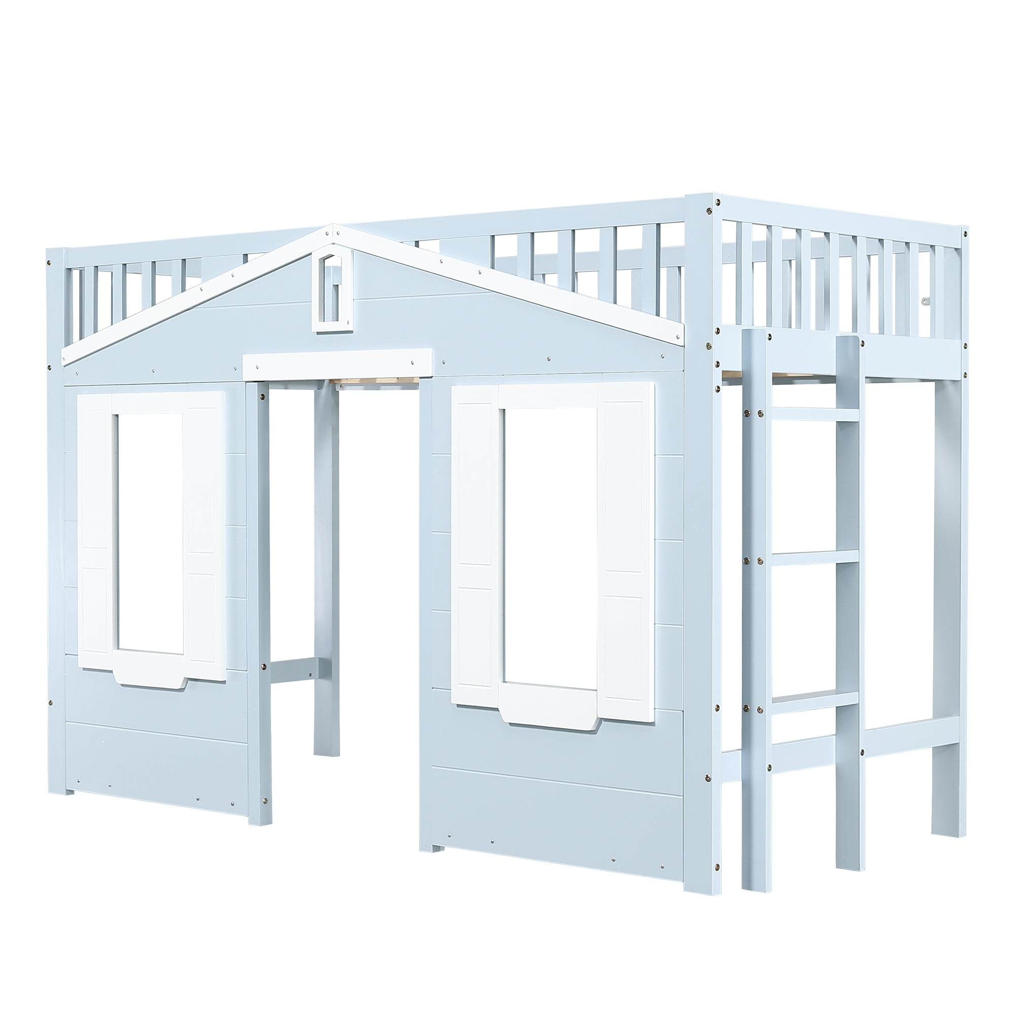 Logidon hoogslaper blauw 90x200 kinderbed met ruimte onder het bed