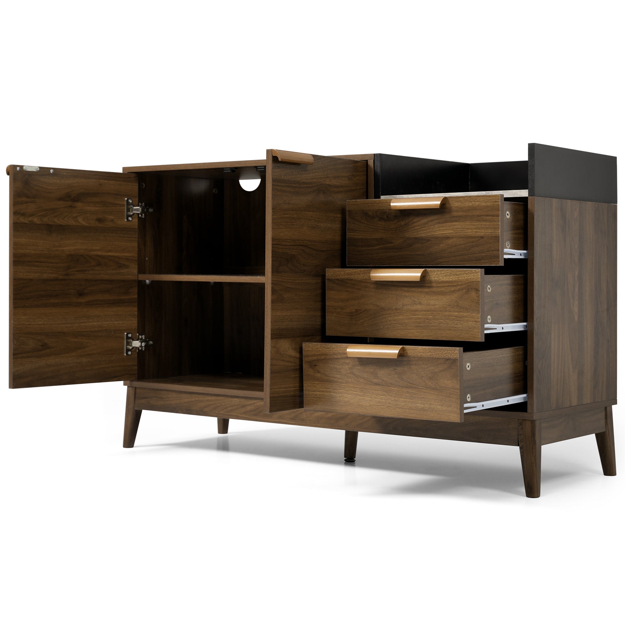 Logidon woonkamer ladekast eiken decor marmerlook blad 3 lades