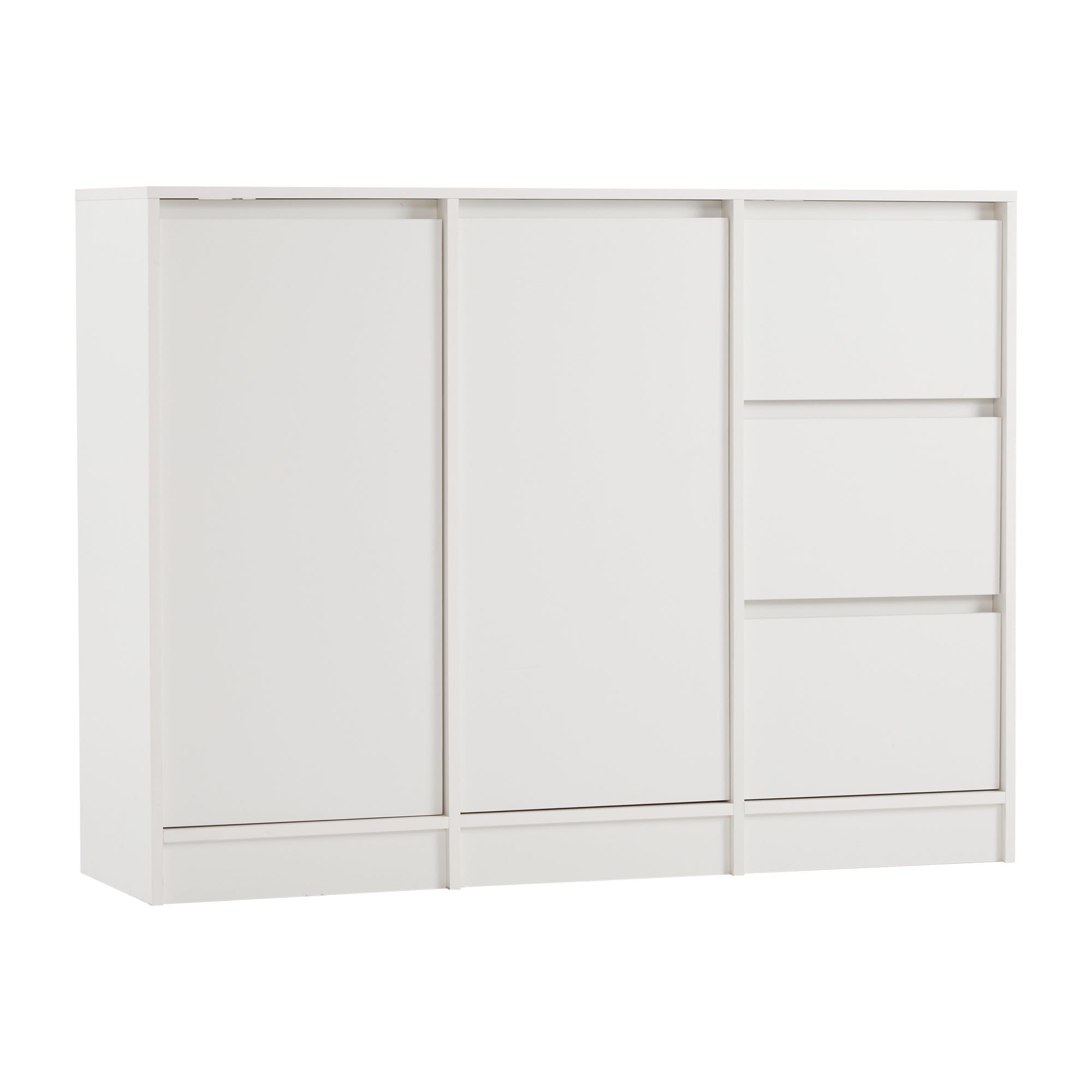 Logidon Modern Sideboard White 120x90x35 cm 2 Doors 3 Drawers