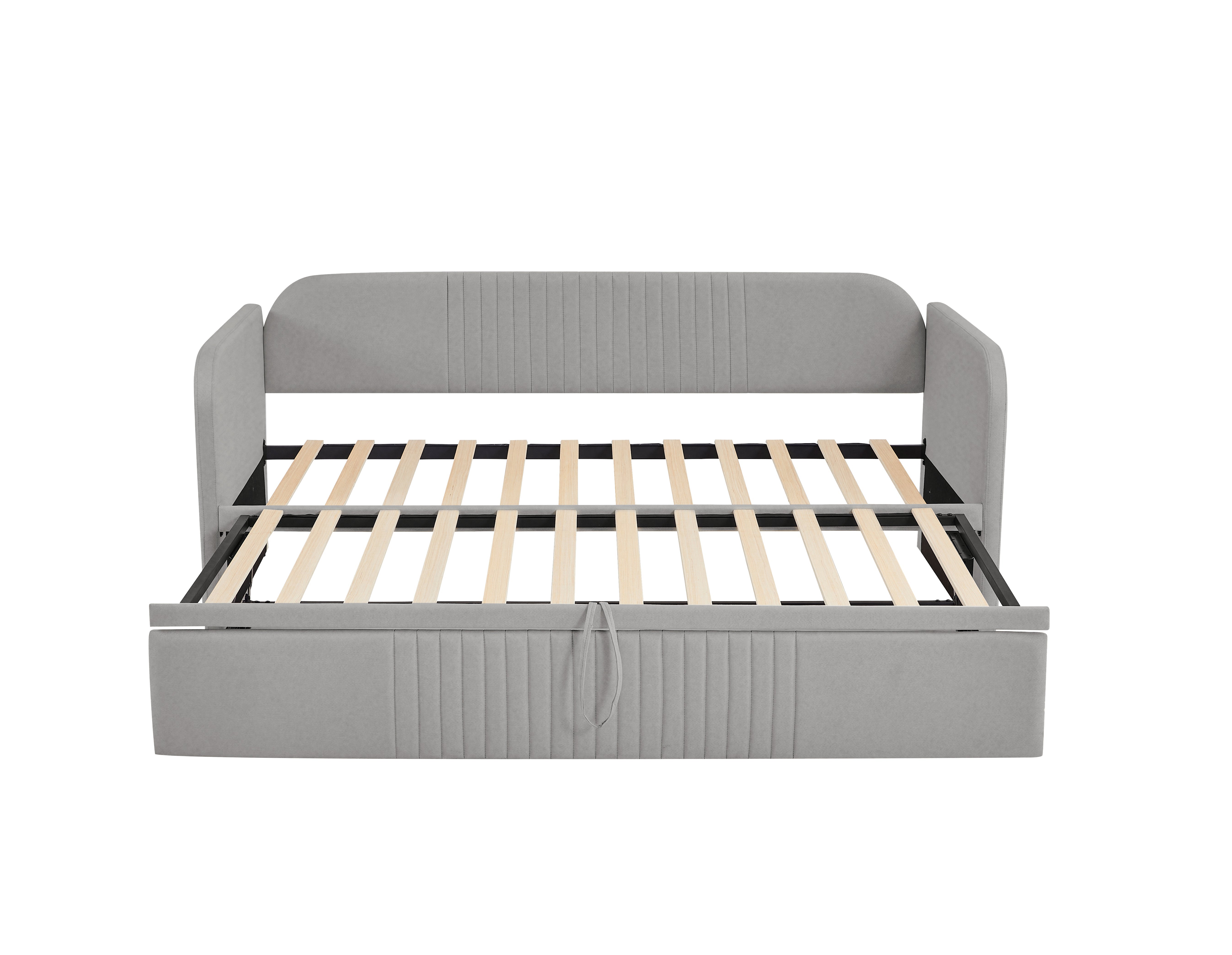 Logidon gestoffeerd bed slaapbank 90/180x190 cm lichtgrijs