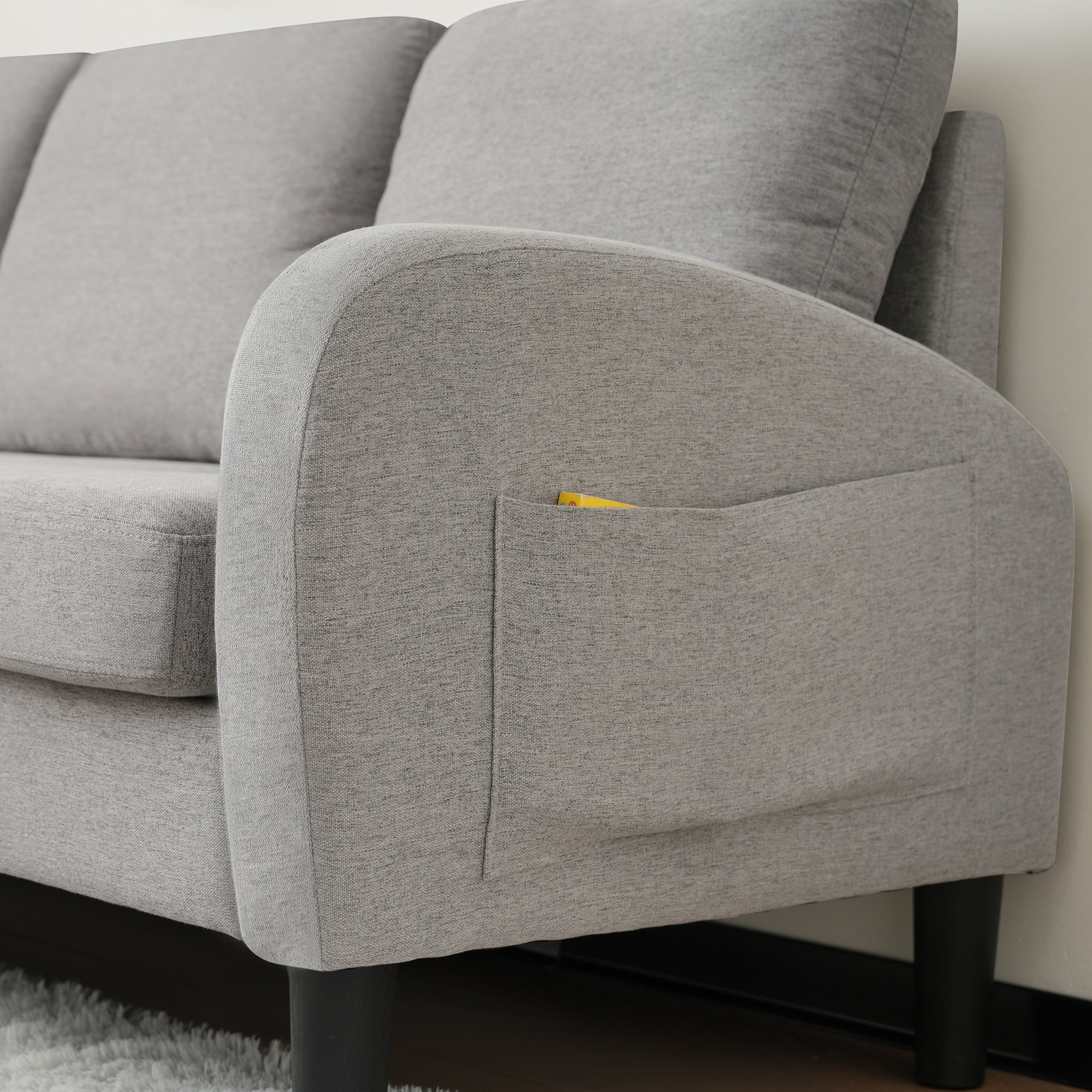 Logidon L-vormige hoekbank met chaise longue Grijs 185 x 118 cm