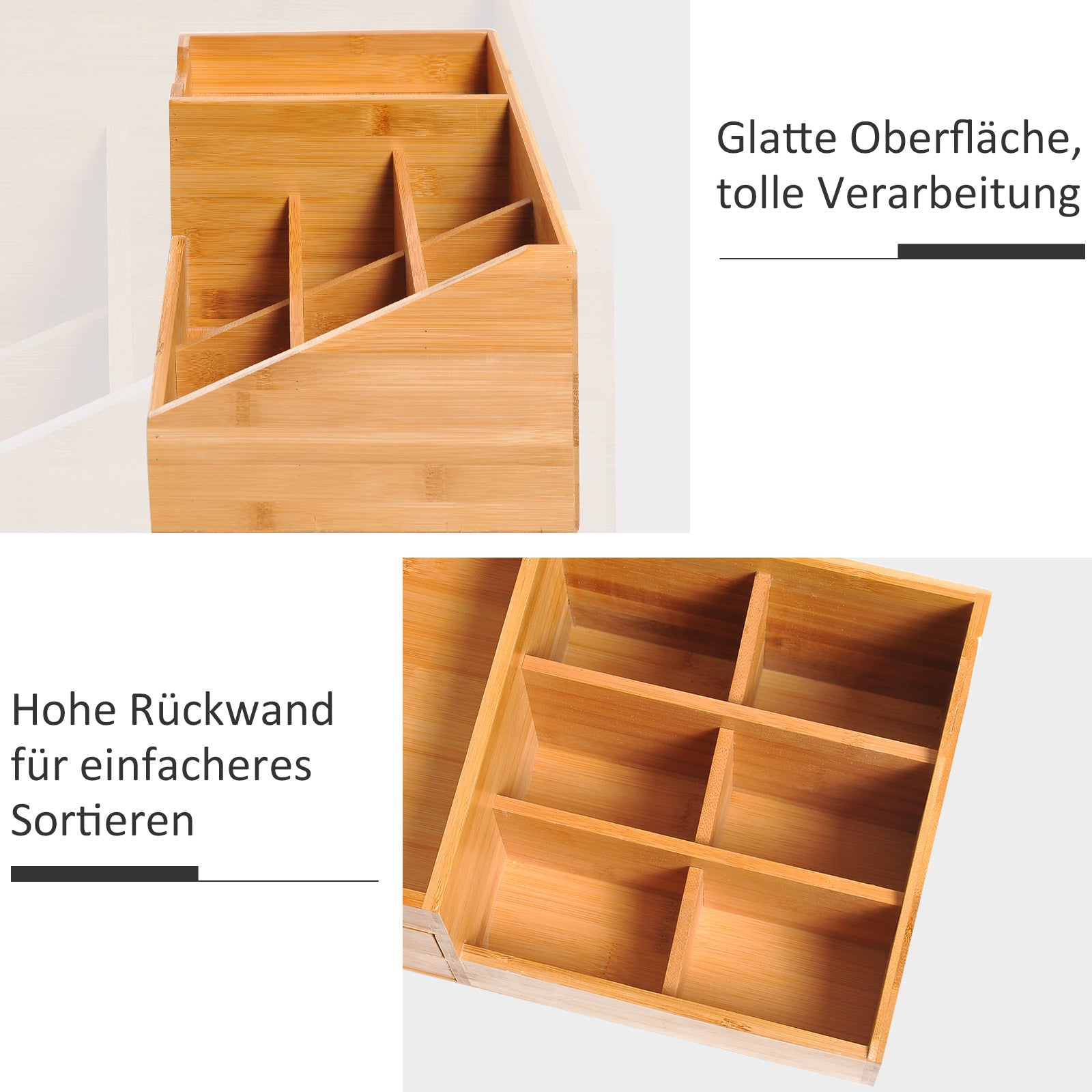 Logidon Bamboe Organizer Naturel 2 Lades L33 B20,5 H15,5 cm