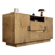 Logidon oak look chest of drawers sideboard 2 drawers 2 cupboards H70