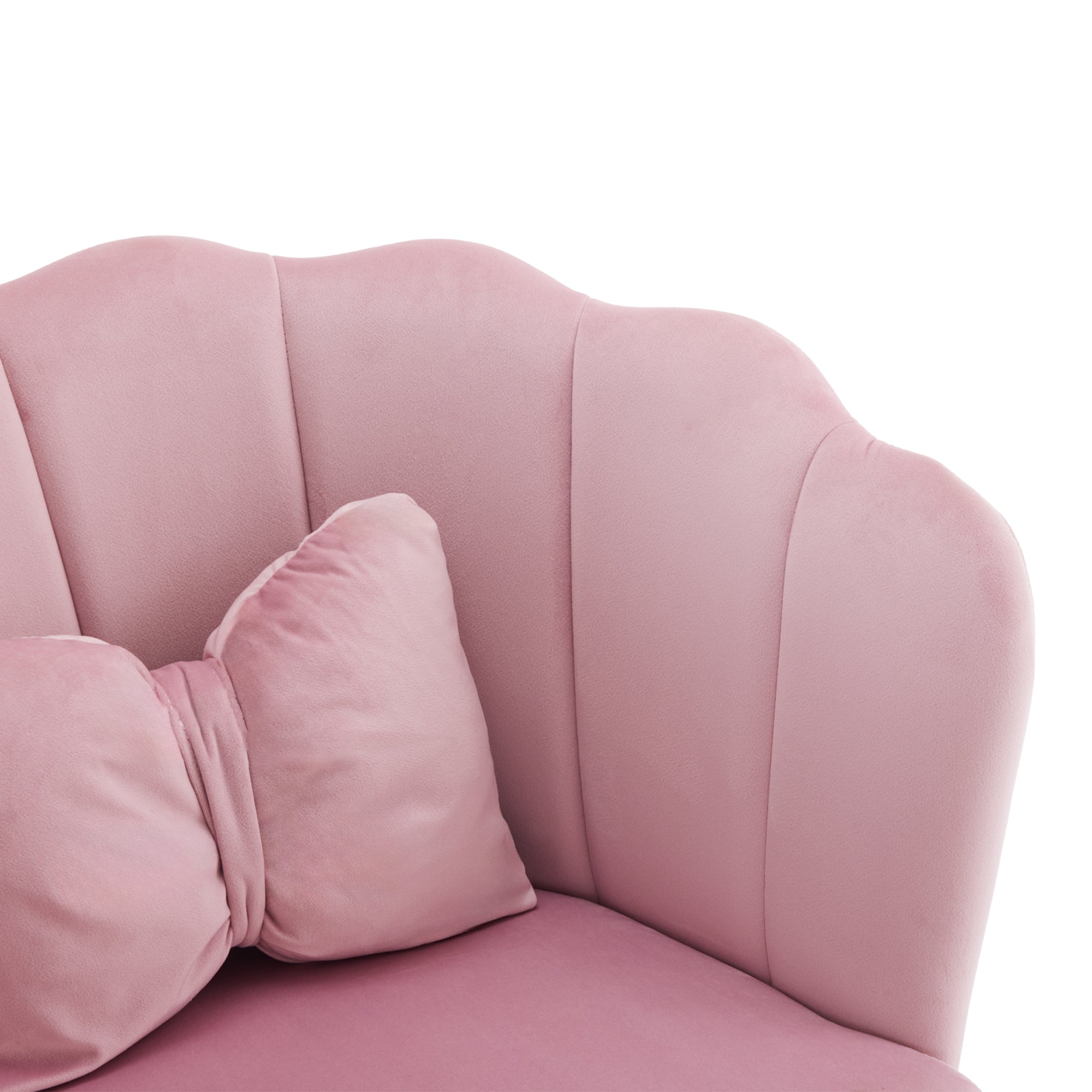 Logidon Zes fluwelen stoelen met rugleuning van rozenblaadjes en gouden poten
