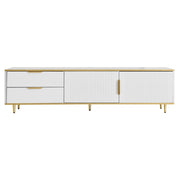 Logidon TV-meubel witgouden accenten 175 cm breed marmerlook