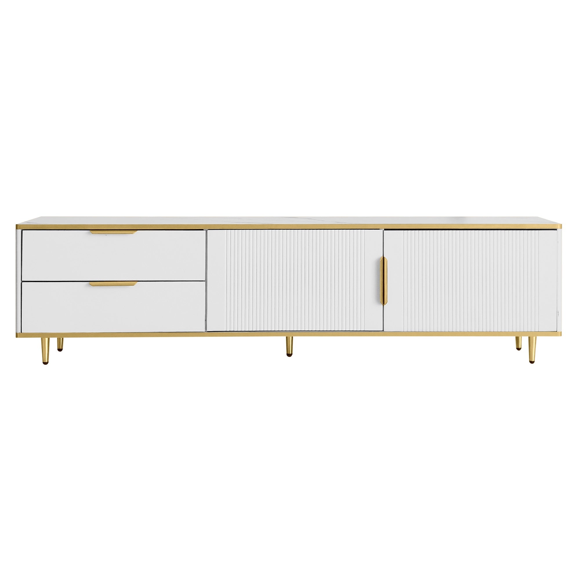 Logidon TV-meubel witgouden accenten 175 cm breed marmerlook