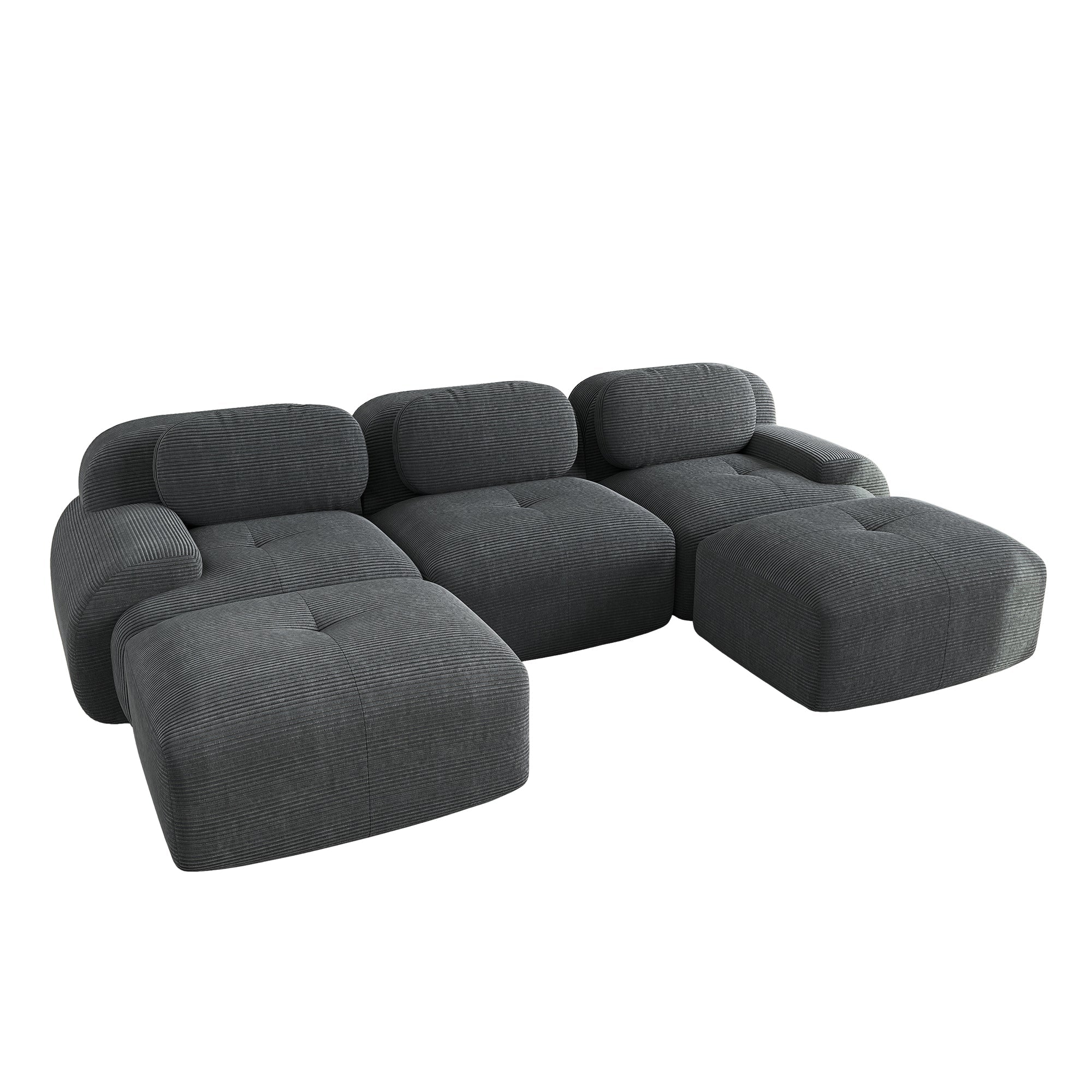 Logidon Modulaire U-bankkoordstof grijs antislip diervriendelijk