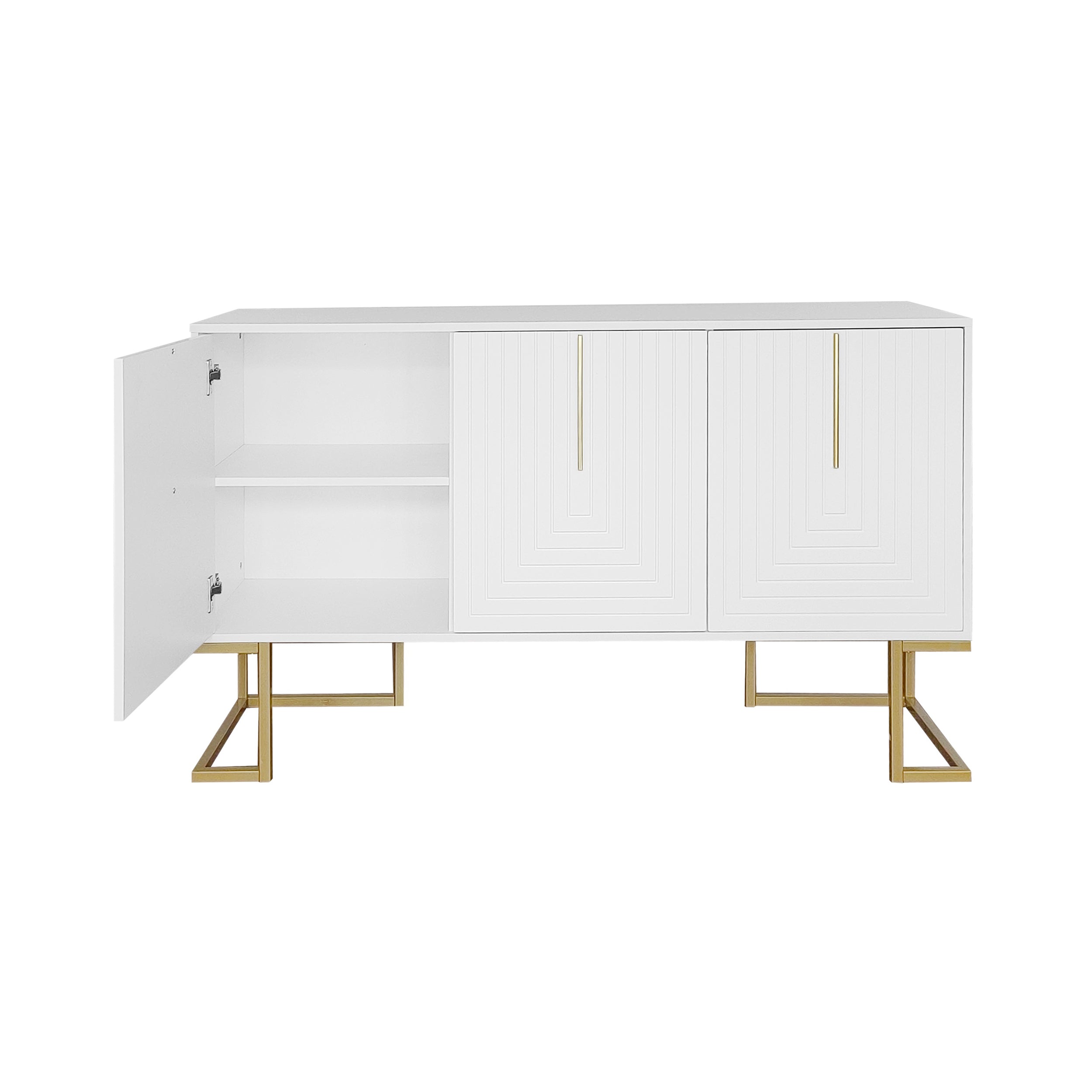 Logidon Dressoir 3 Deuren Met Verstelbare Planken Wit 138 x 40 x 80 cm