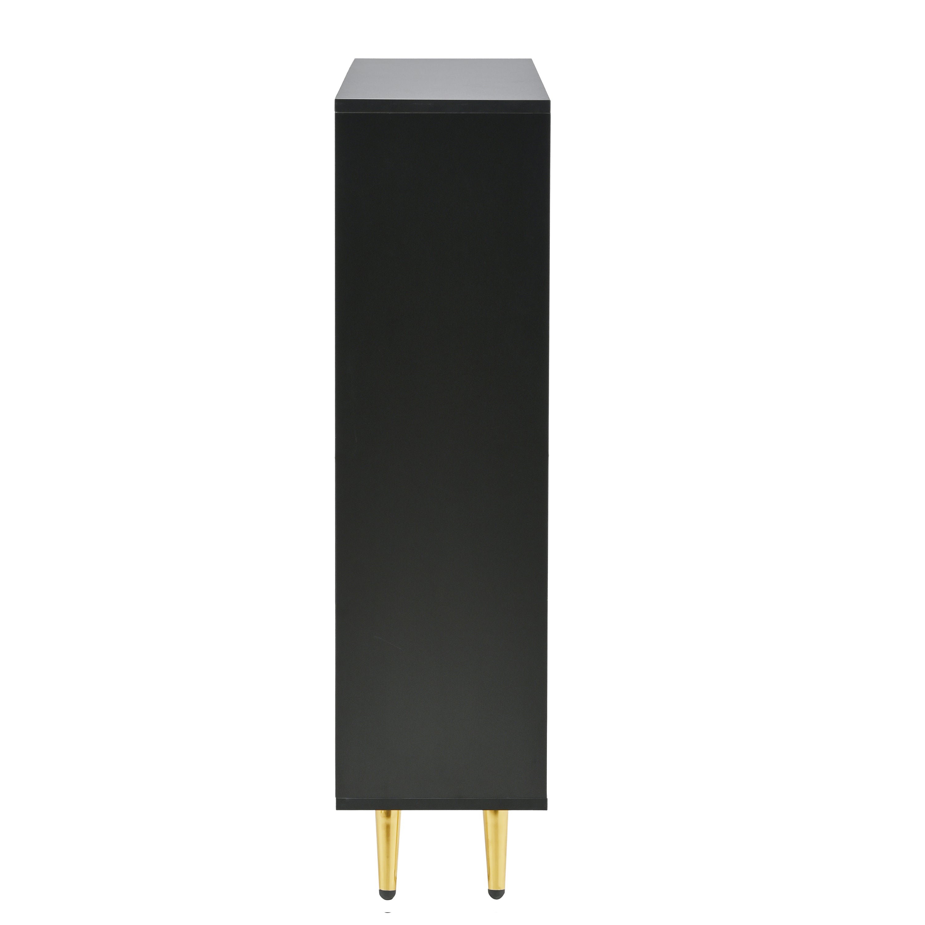 Logidon Moderne Schoenenkast Zwart Hoogglans LED 80x25x96 cm