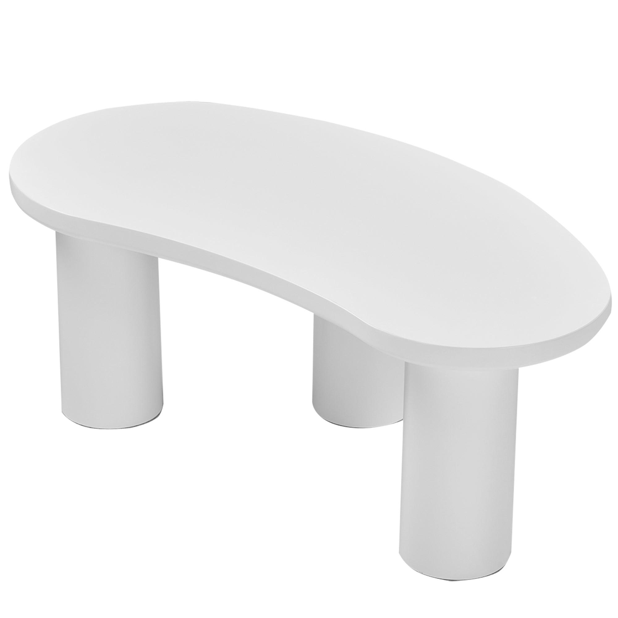 Logidon Witte halve maan salontafel 107x57x40,5 cm MDF en PVC