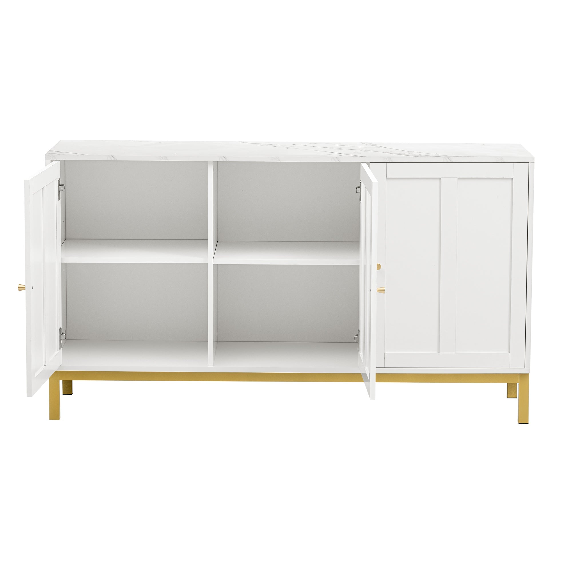 Logidon sideboard 3 doors with marble table top white 140 cm