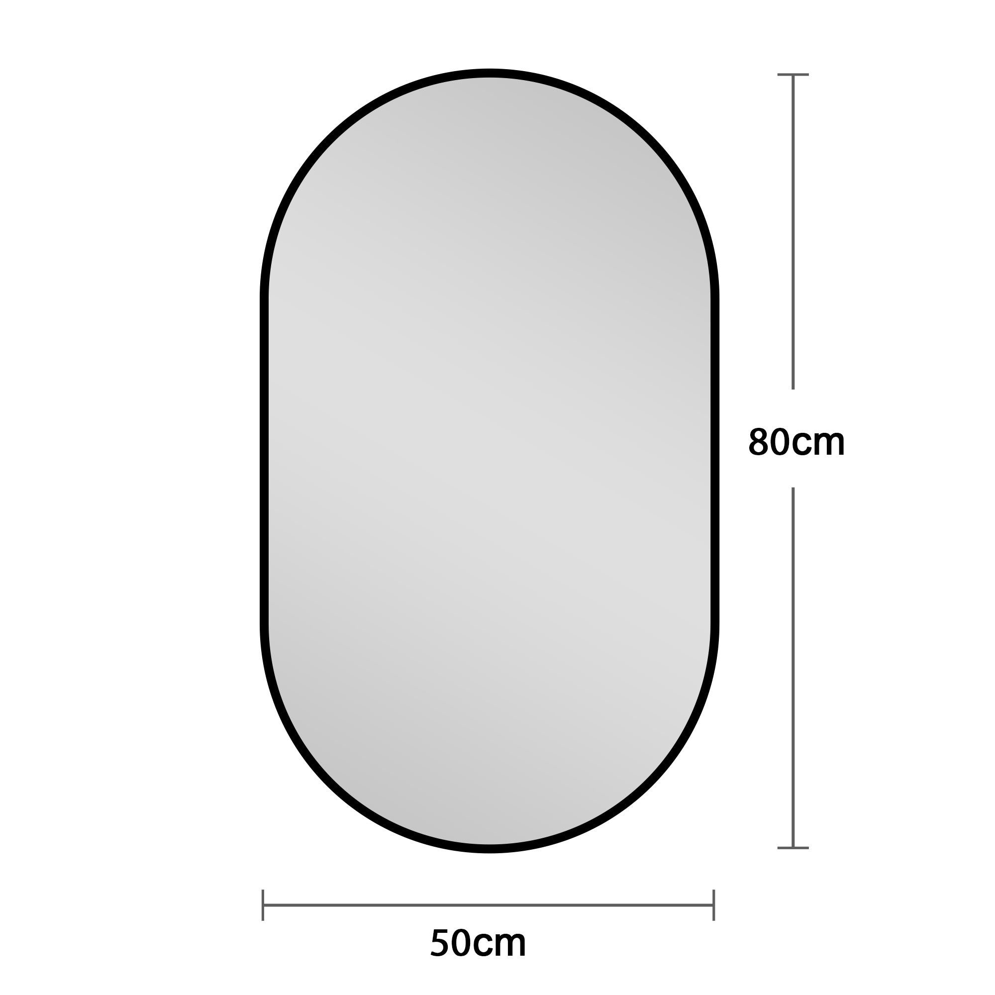 Logidon badkamerspiegel 50x80cm ovaal zilver explosieveilig glas