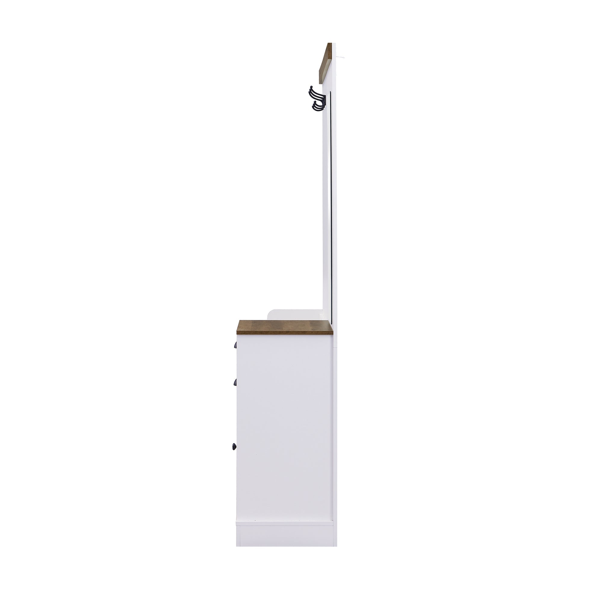 Logidon Kledingkastset Met Spiegel, Haken En Laden Wit 110x38x191 cm
