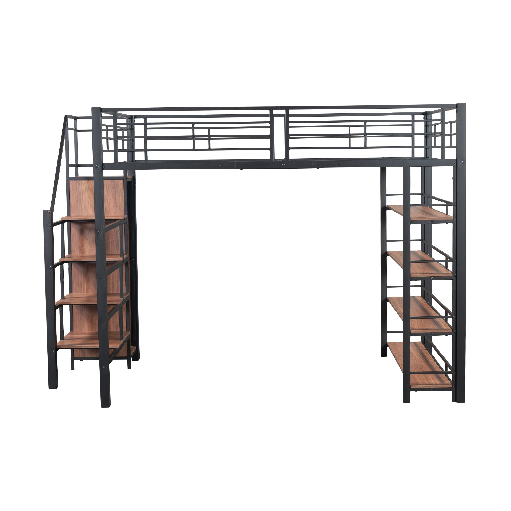 Logidon hoogslaper 140x200 met veiligheidstrap en opbergruimte zwart