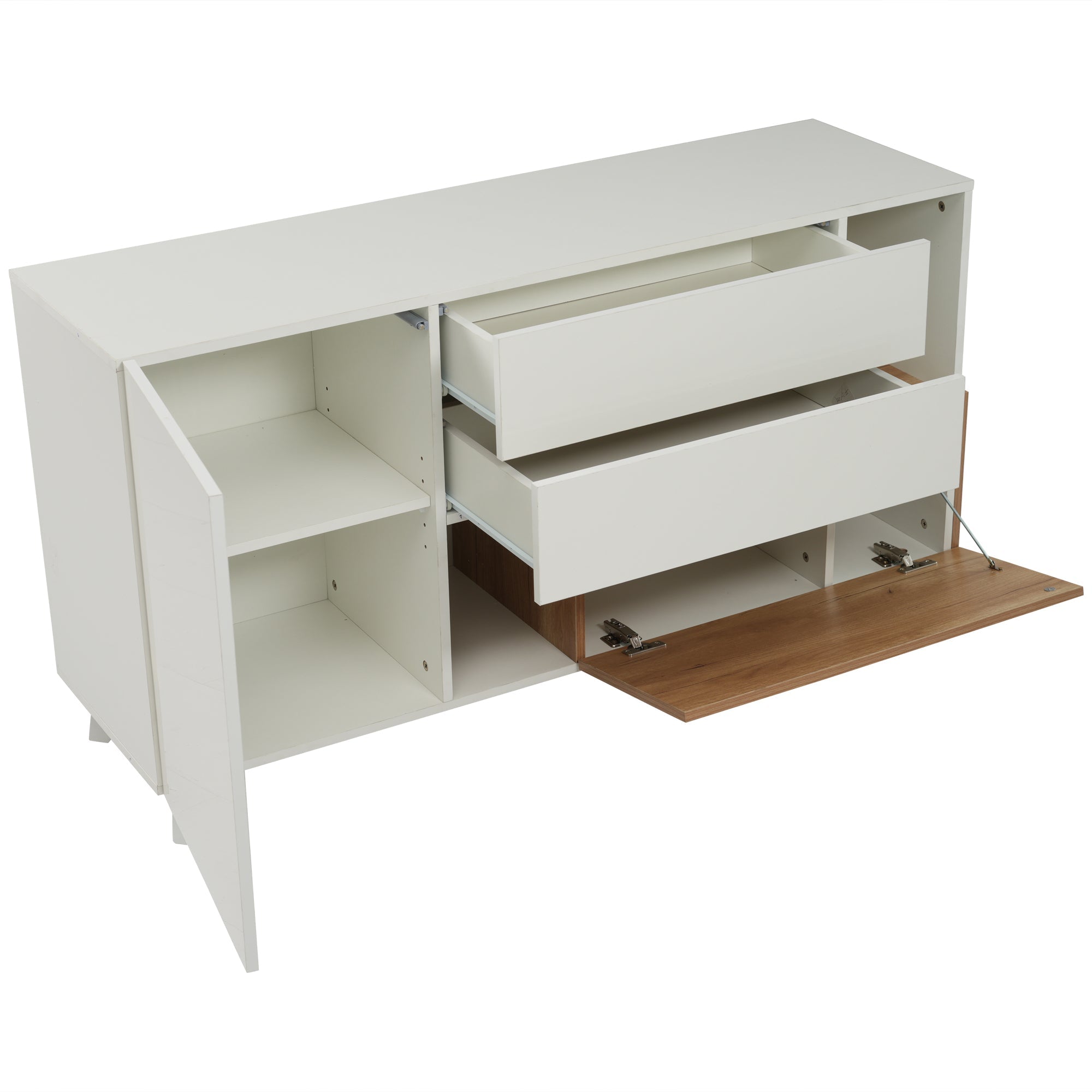 Logidon dressoir hoogglans wit 130x40x70 cm met opbergruimte