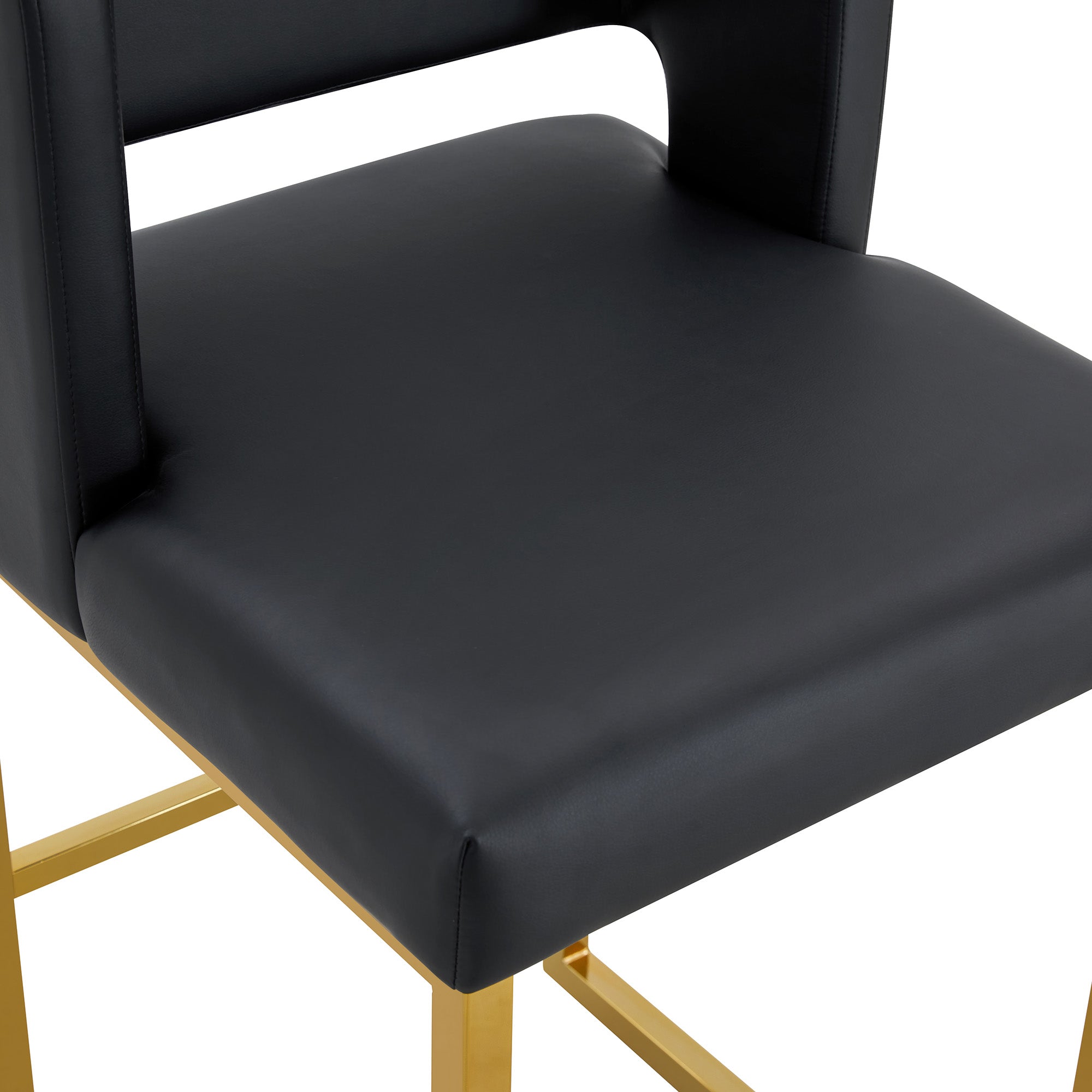 Logidon Barkruk Set 2 Zwart Kunstleer Gouden Poten Nordic