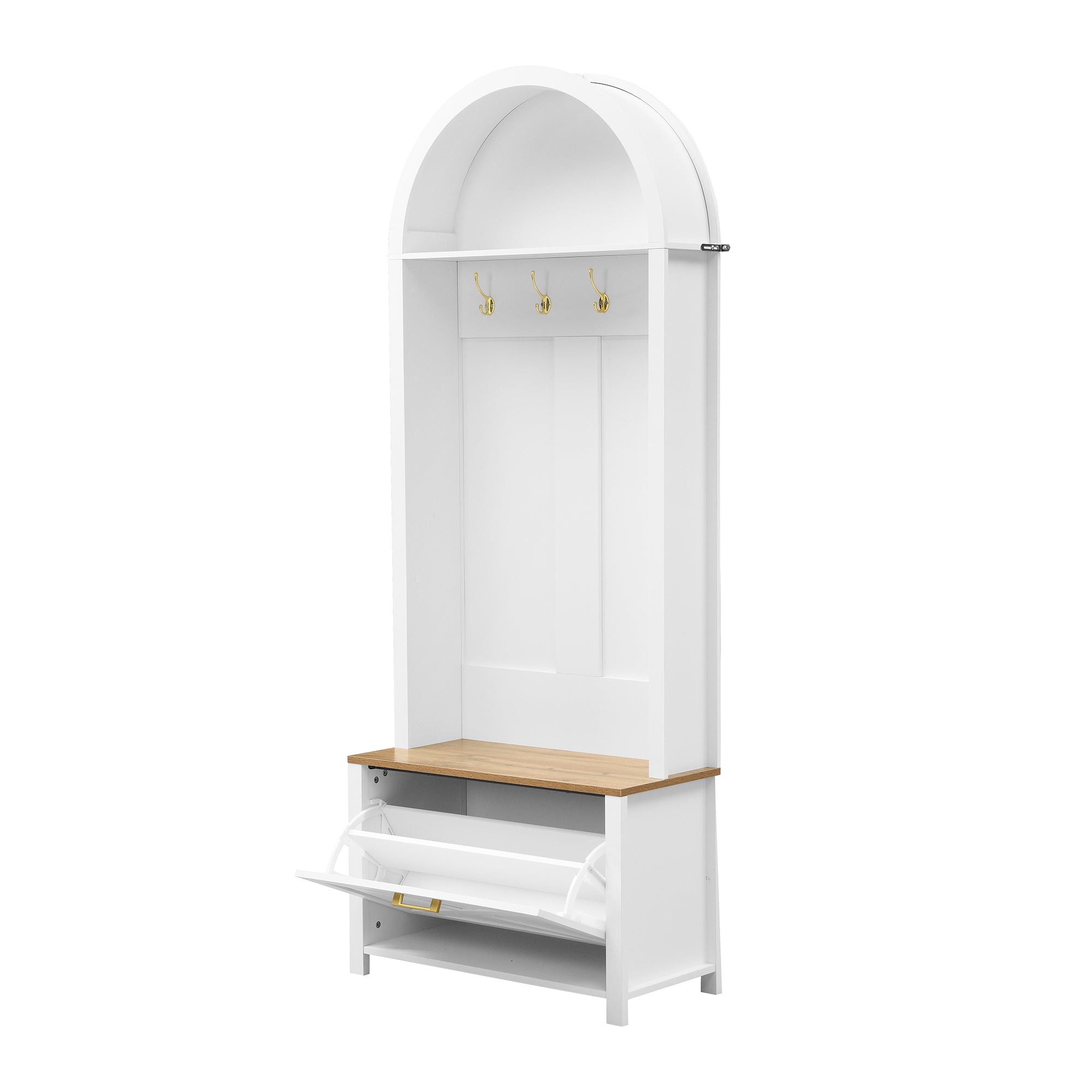 Logidon kledingkast wit MDF met schoenenrek en plank