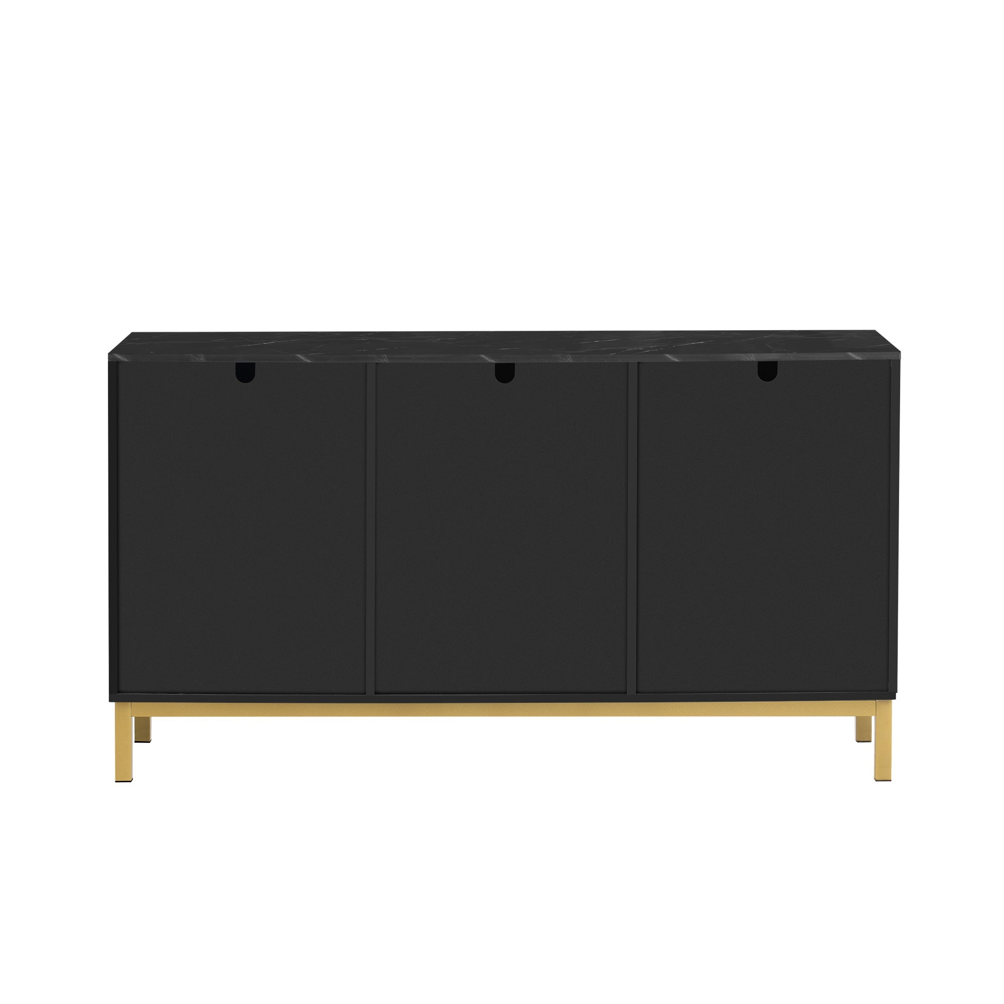 Logidon dressoir 3 deuren zwart MDF met marmerlook 140x40x78