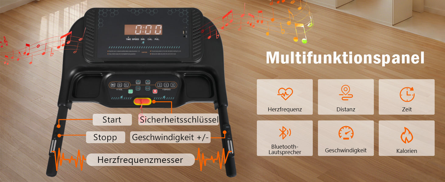 Logidon loopband voor thuis opvouwbare 14 km/u hartslagmeter