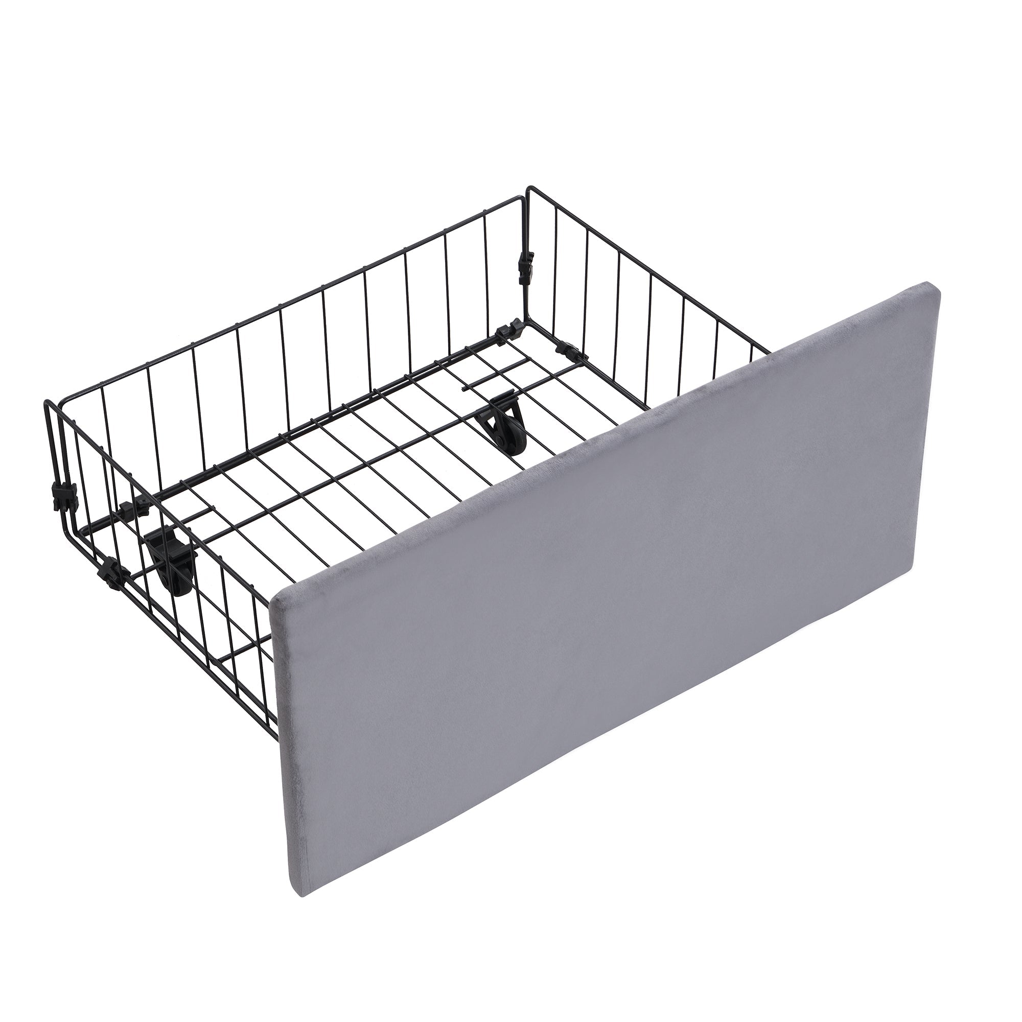 Logidon gestoffeerd bed 140x200 grijs fluweel hydraulisch met drie lades hoofdeinde