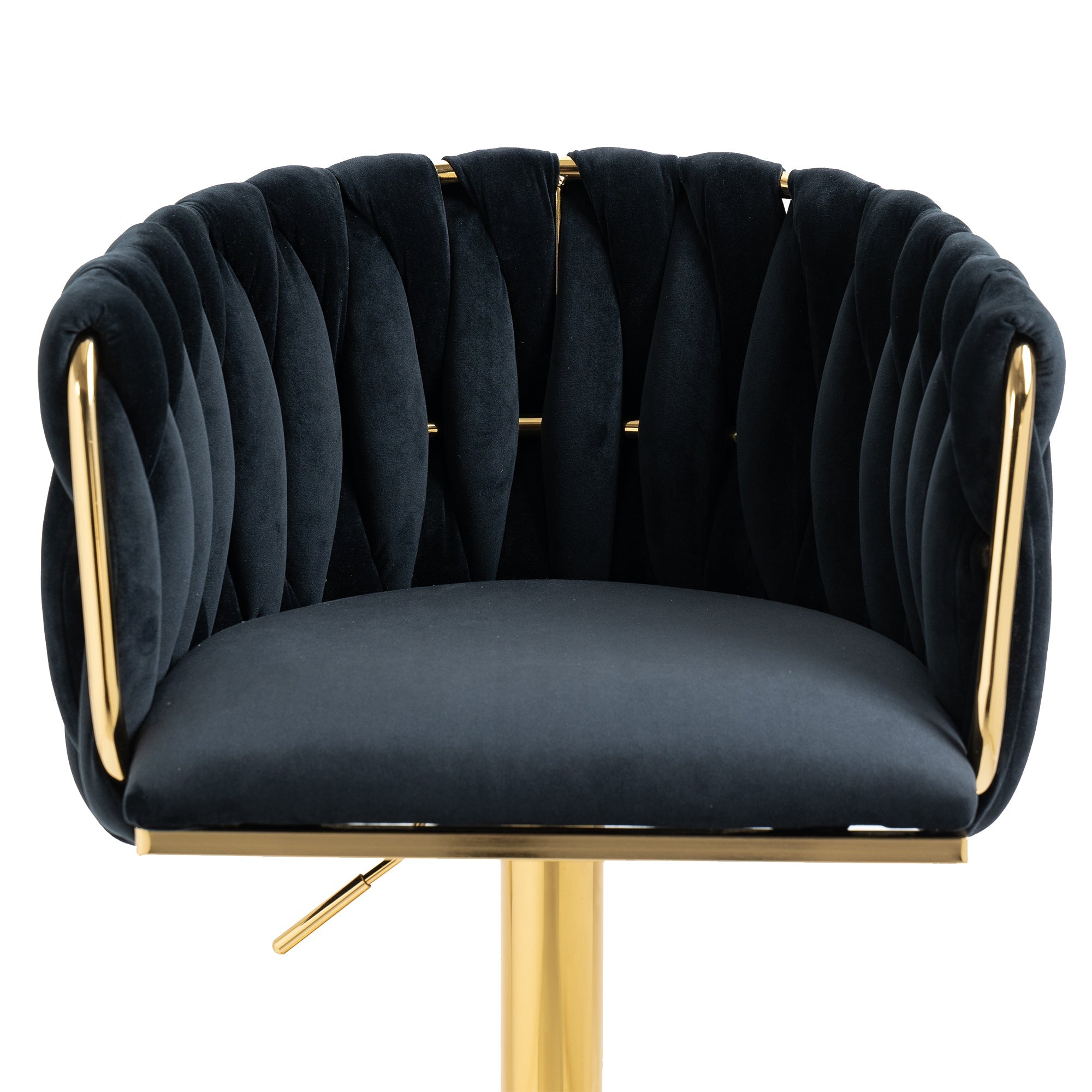 Logidon Vintage Bar Stool Velvet Black Adjustable Height Rotatable