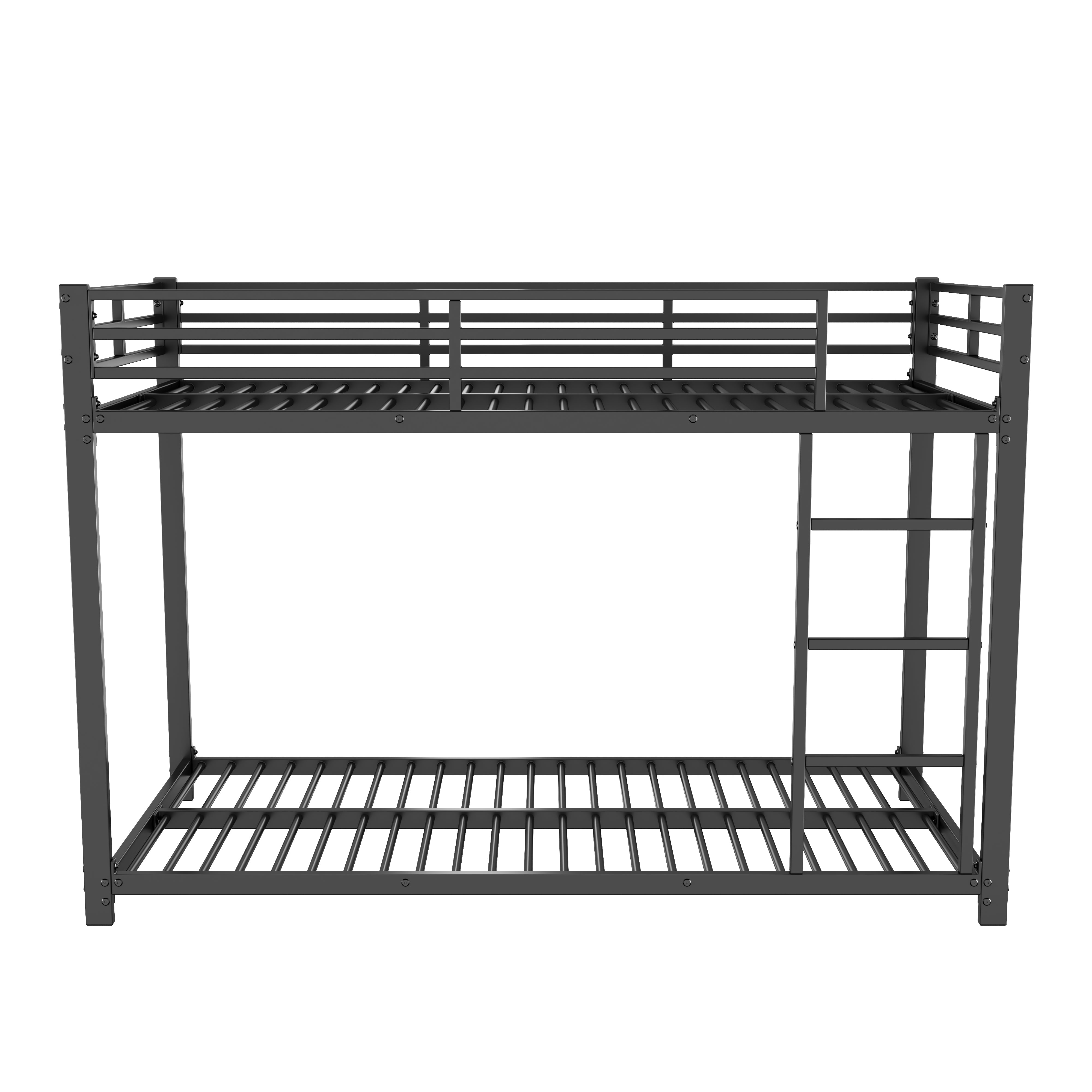 Logidon Bunk Bed Metal 90x200 Black Classic Shape Children's Bed