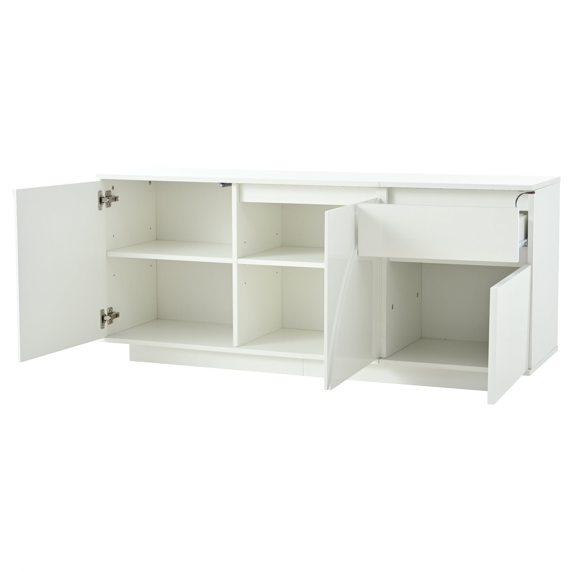 Logidon 140 x 40 x 60 cm hoogglans dressoir wit met LED