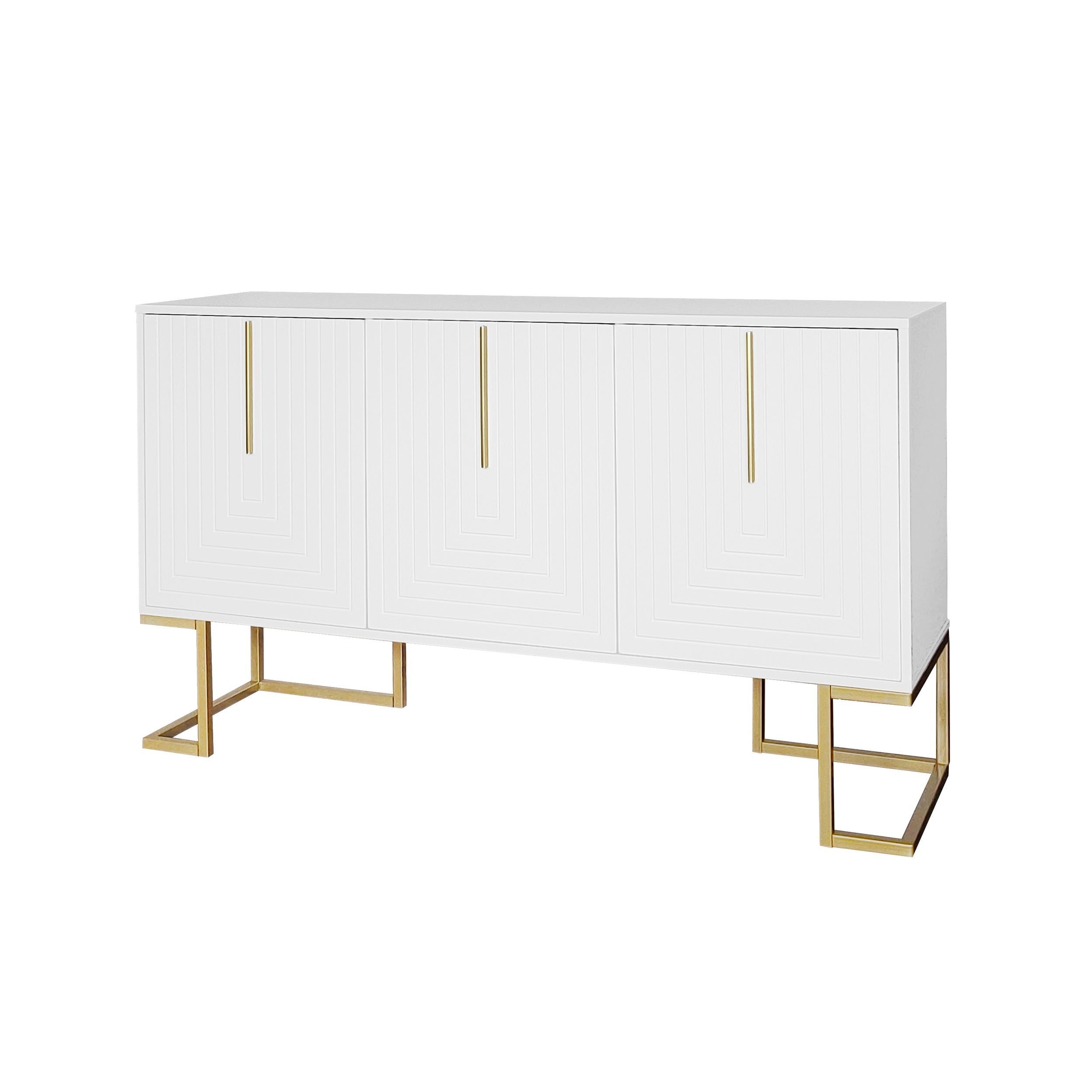 Logidon Dressoir 3 Deuren Met Verstelbare Planken Wit 138 x 40 x 80 cm