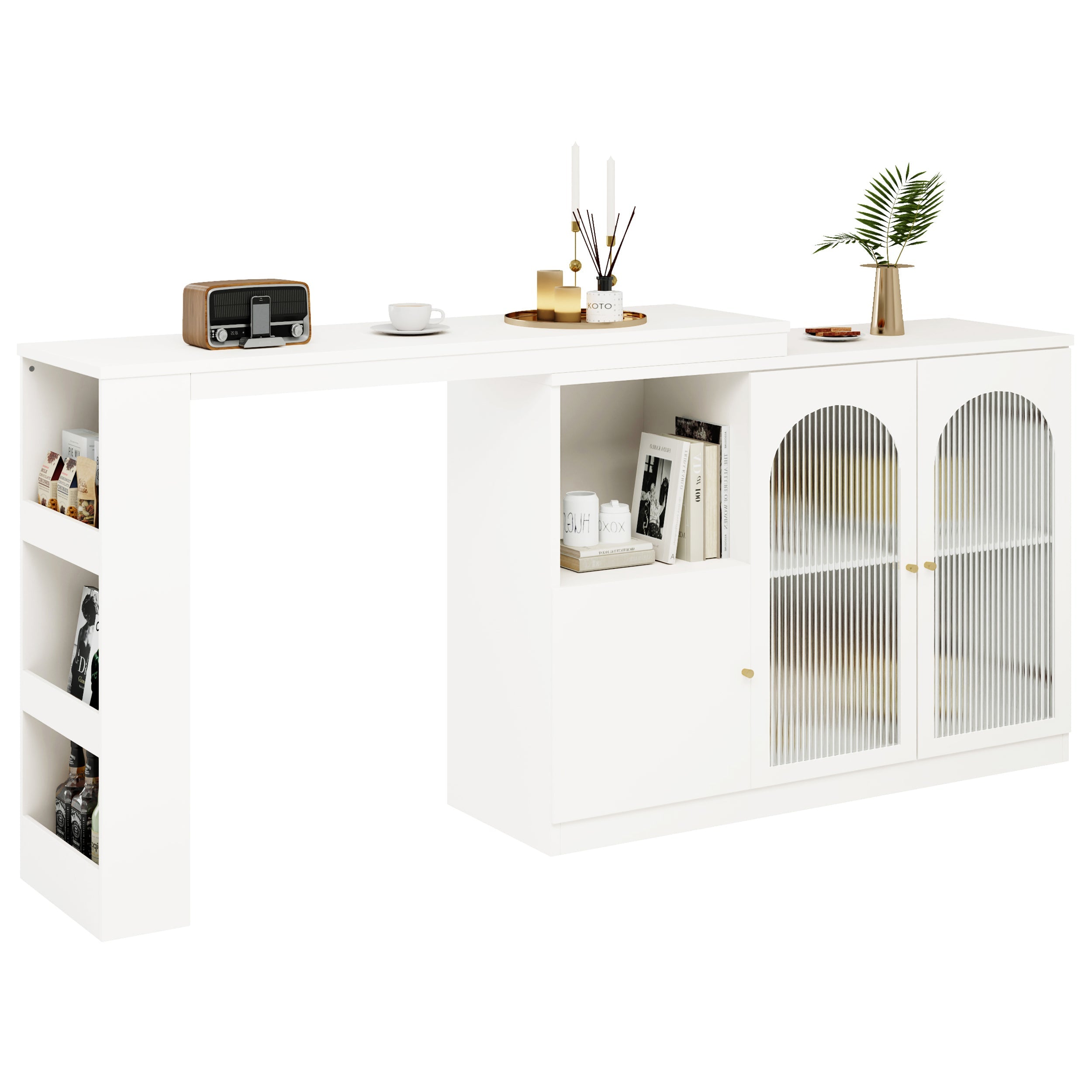 Logidon 360 graden draaibare bartafel 120x40x97 cm wit
