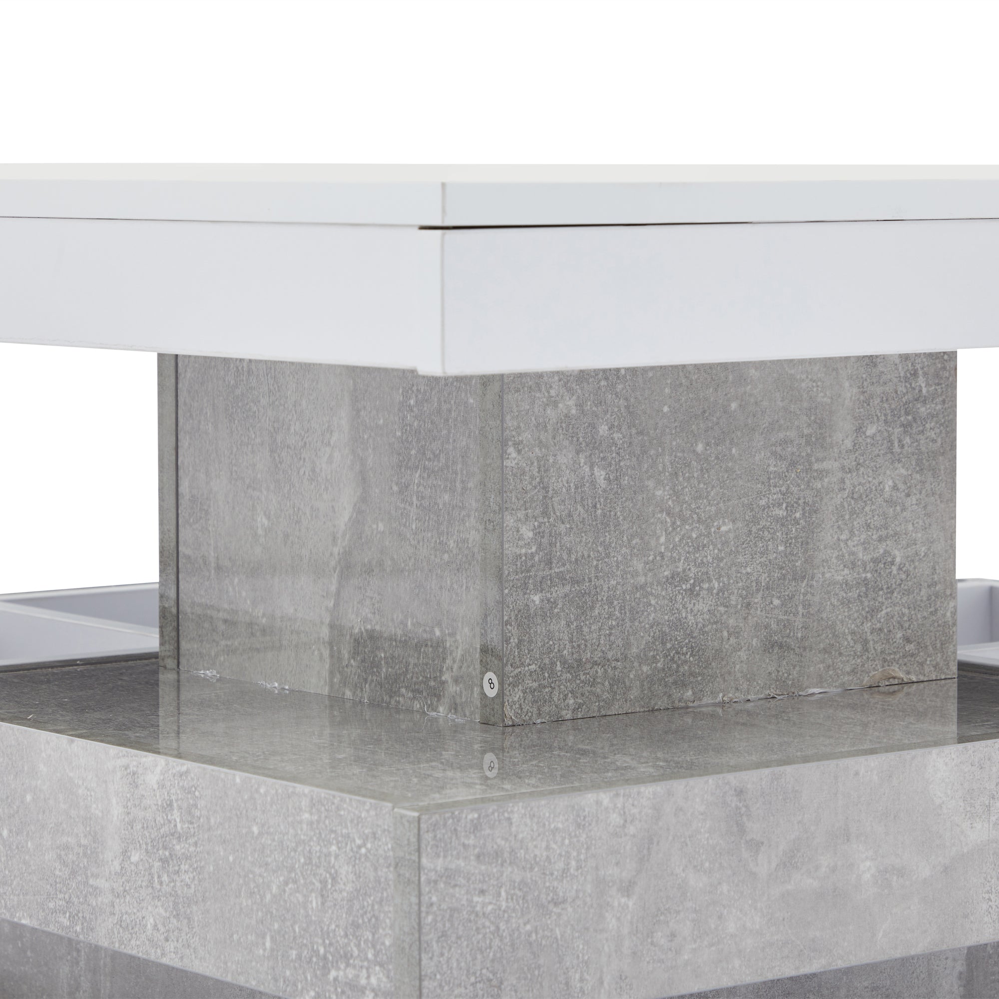 Logidon 360 graden draaibare salontafel 70x70x36 cm wit hoogglans