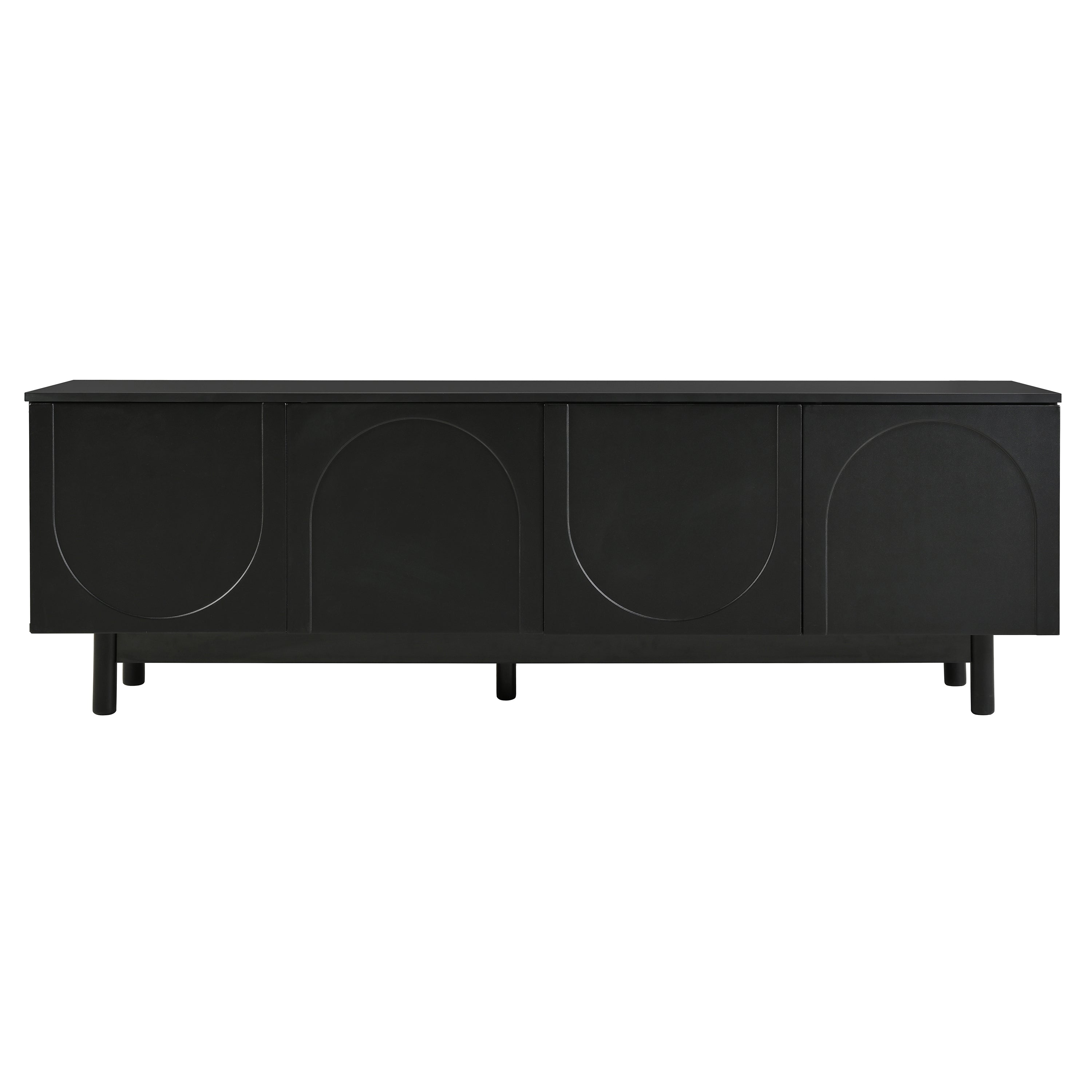Logidon Modern Black TV Cabinet 175 cm Adjustable Panels