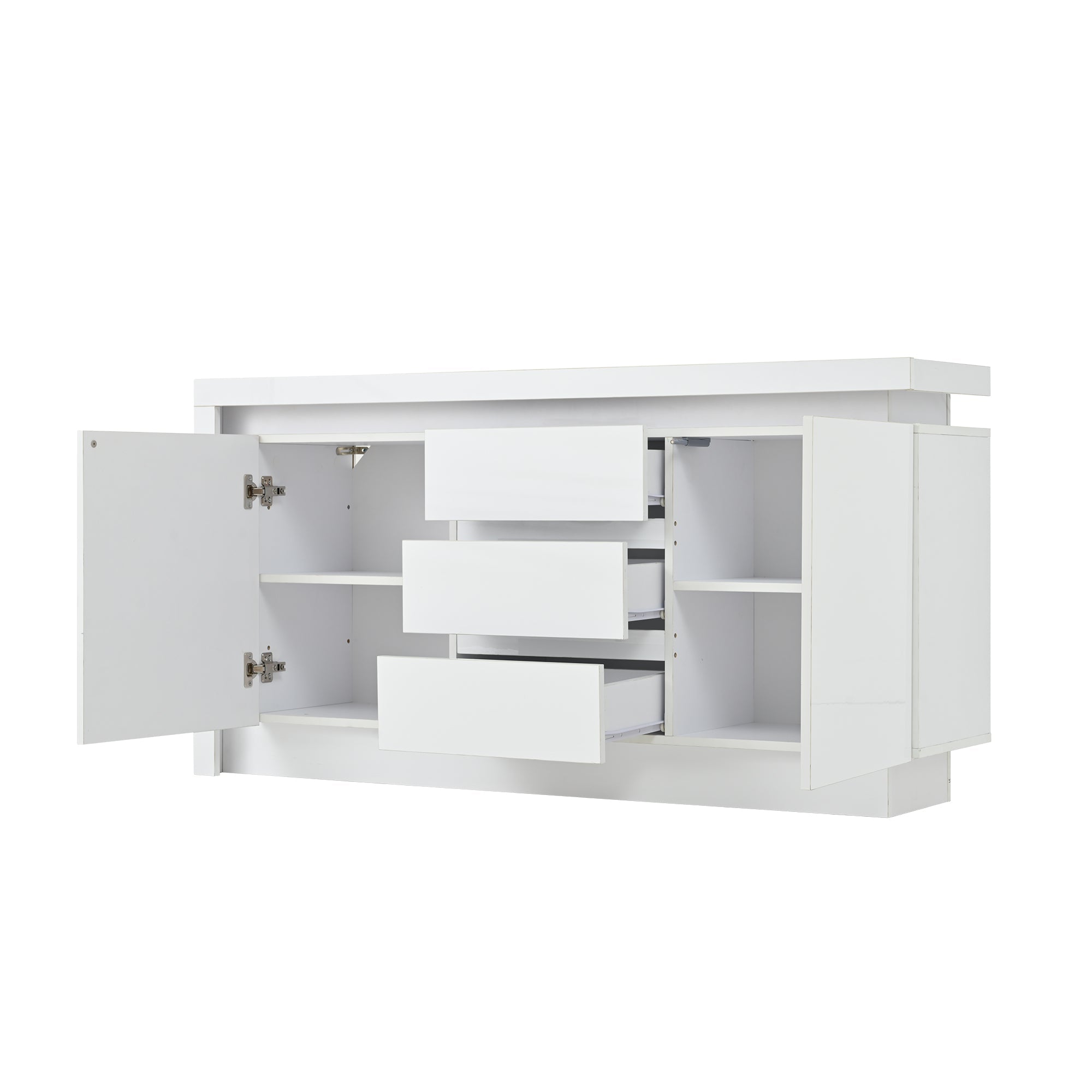 Logidon sideboard 140x35x72 cm white high gloss with LED