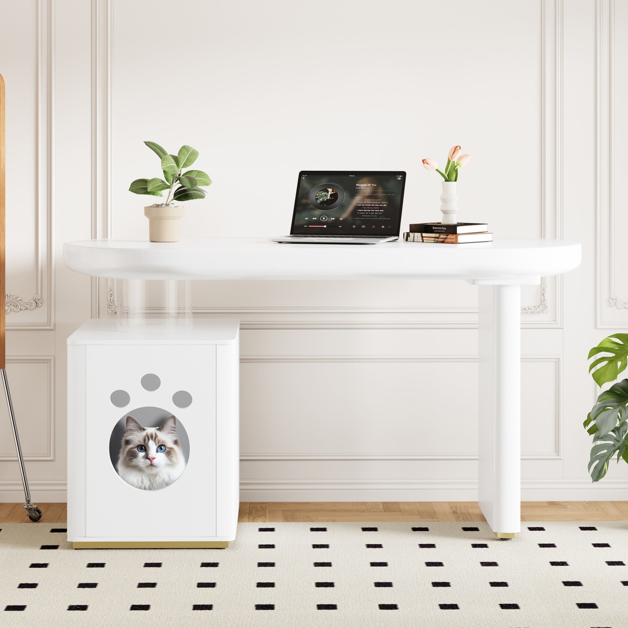 Logidon Bureau met Dierenbed Wit 117x50x76 cm