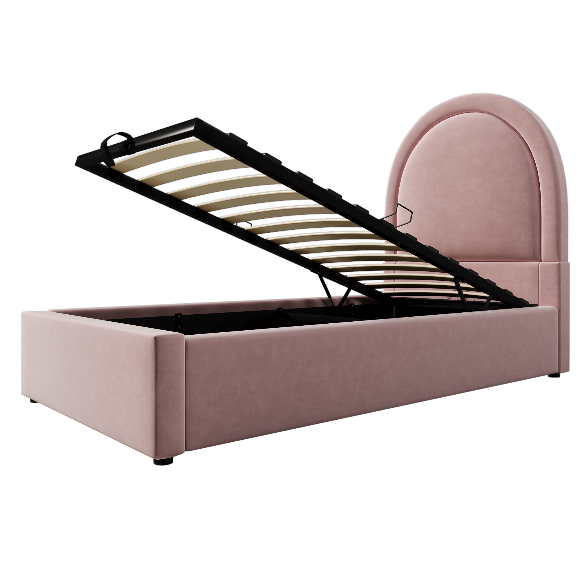 Logidon gestoffeerd bed kinderbed roze 90x200 cm met matras