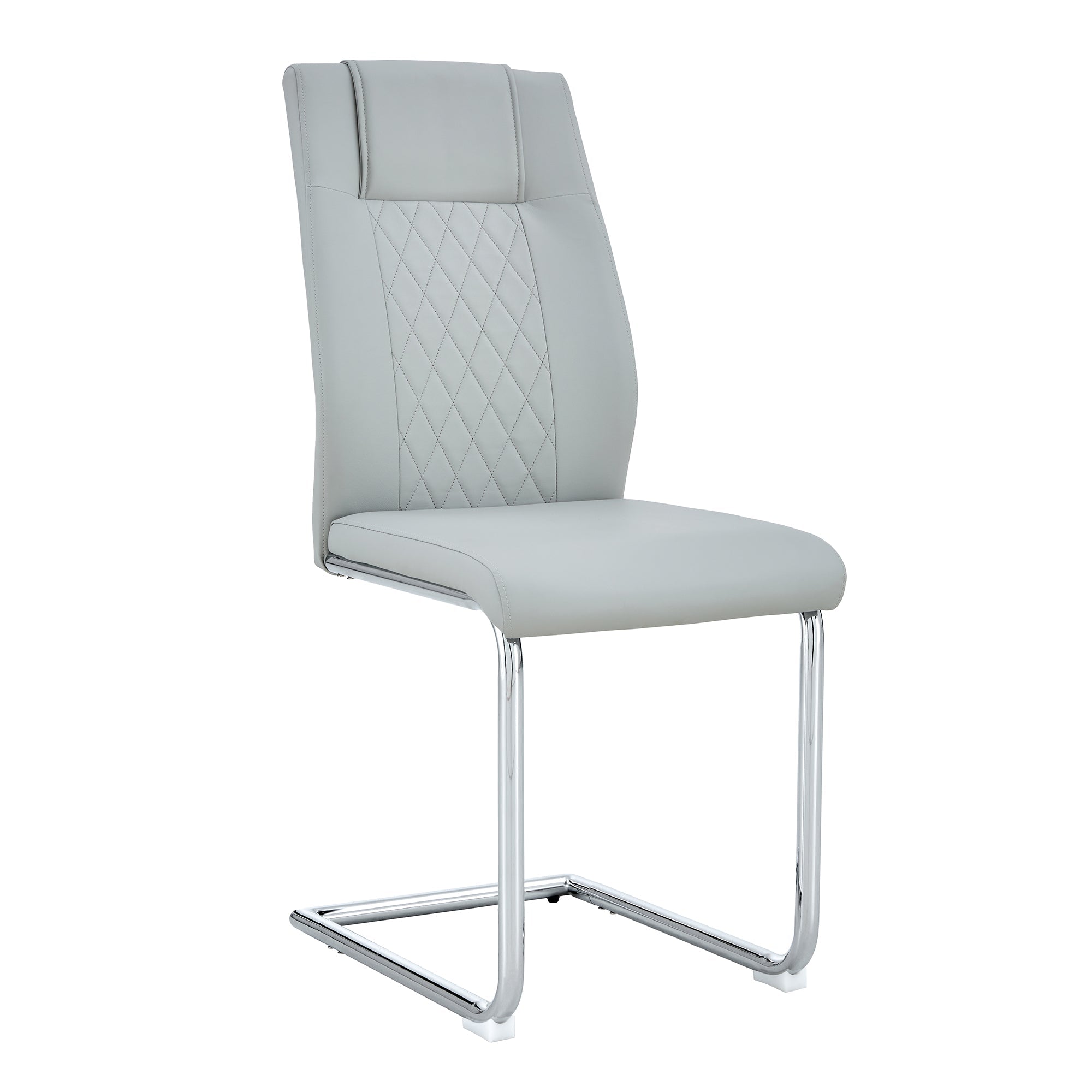 Logidon Scandinavische stijl lichtgrijze PU eetkamerstoelenset met vier stoelen