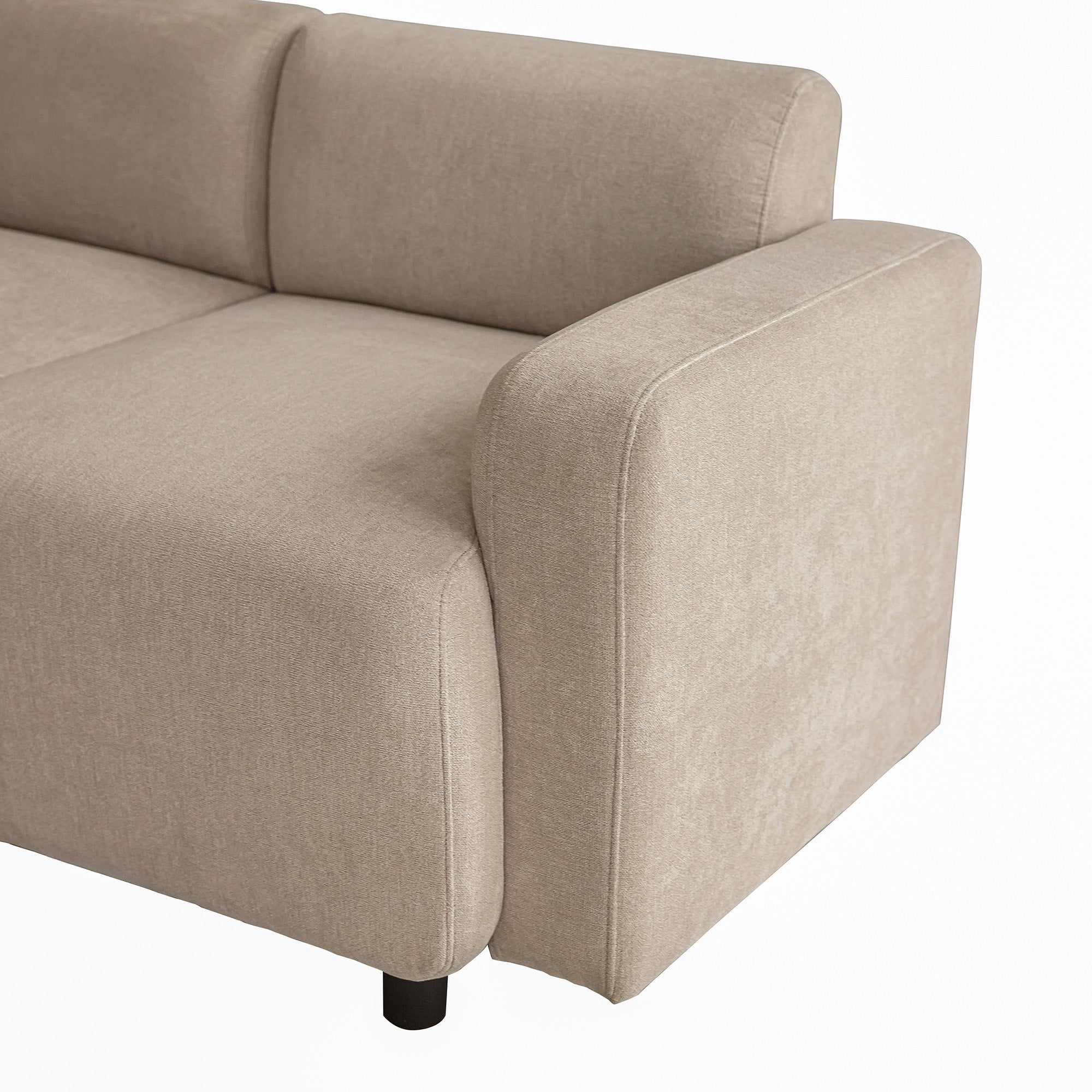 Logidon Regular Sofa Beige Chenille 3 Seater Living Room Sofa