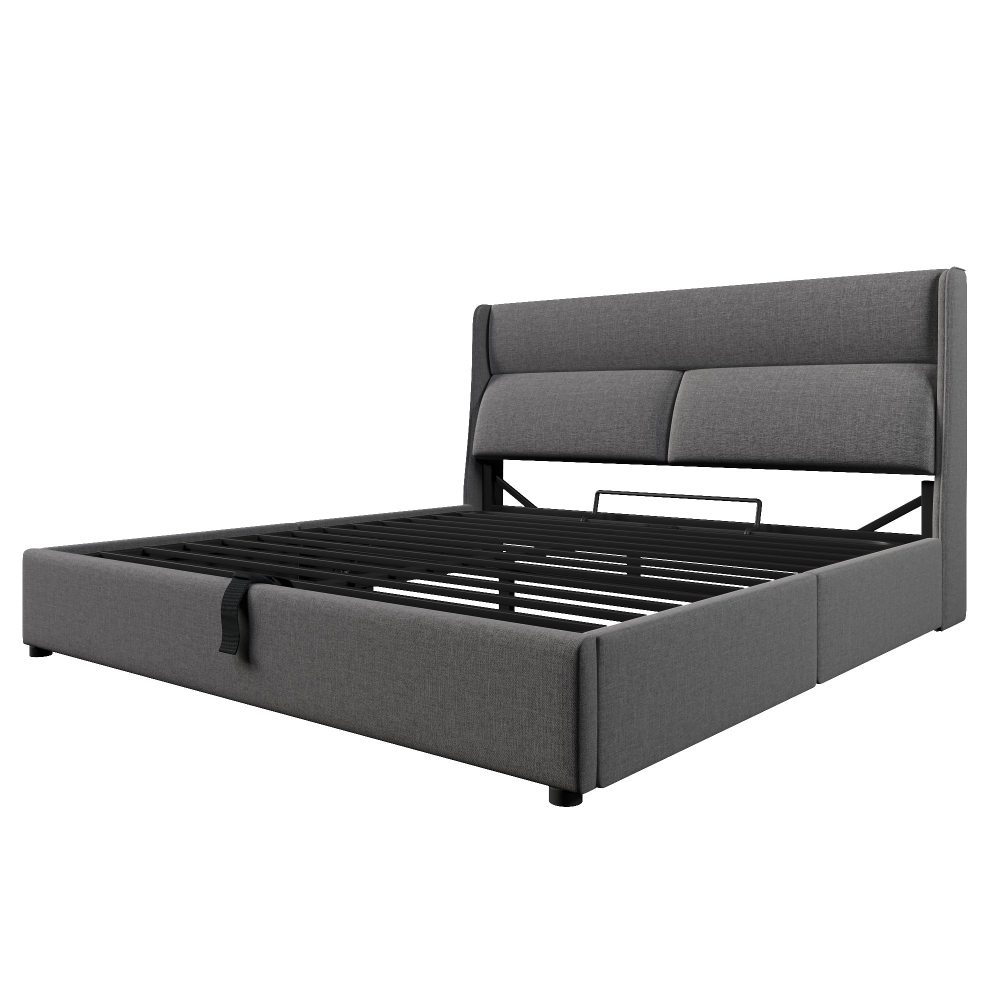 Logidon gestoffeerd bed 180x200cm verstelbare hoofdsteunen met opbergruimte