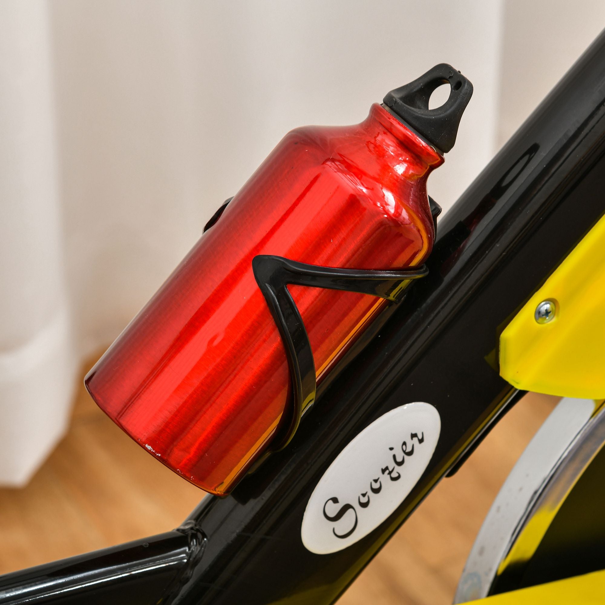 Logidon fietstrainer in hoogte verstelbaar geel staal met LCD display