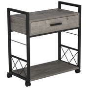 Logidon bijzettafel serveerwagen grijs met wielen 60x30x65cm