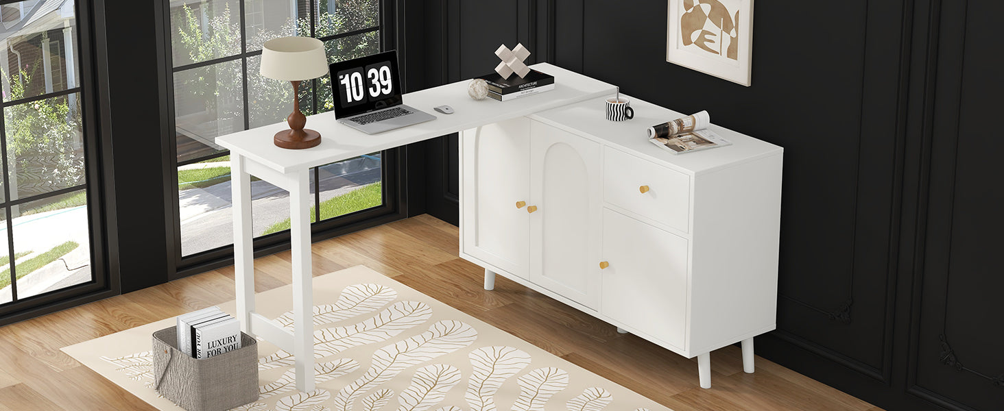 Logidon 2 in 1 bureaudressoir wit 120x40x74,5 cm 360 graden