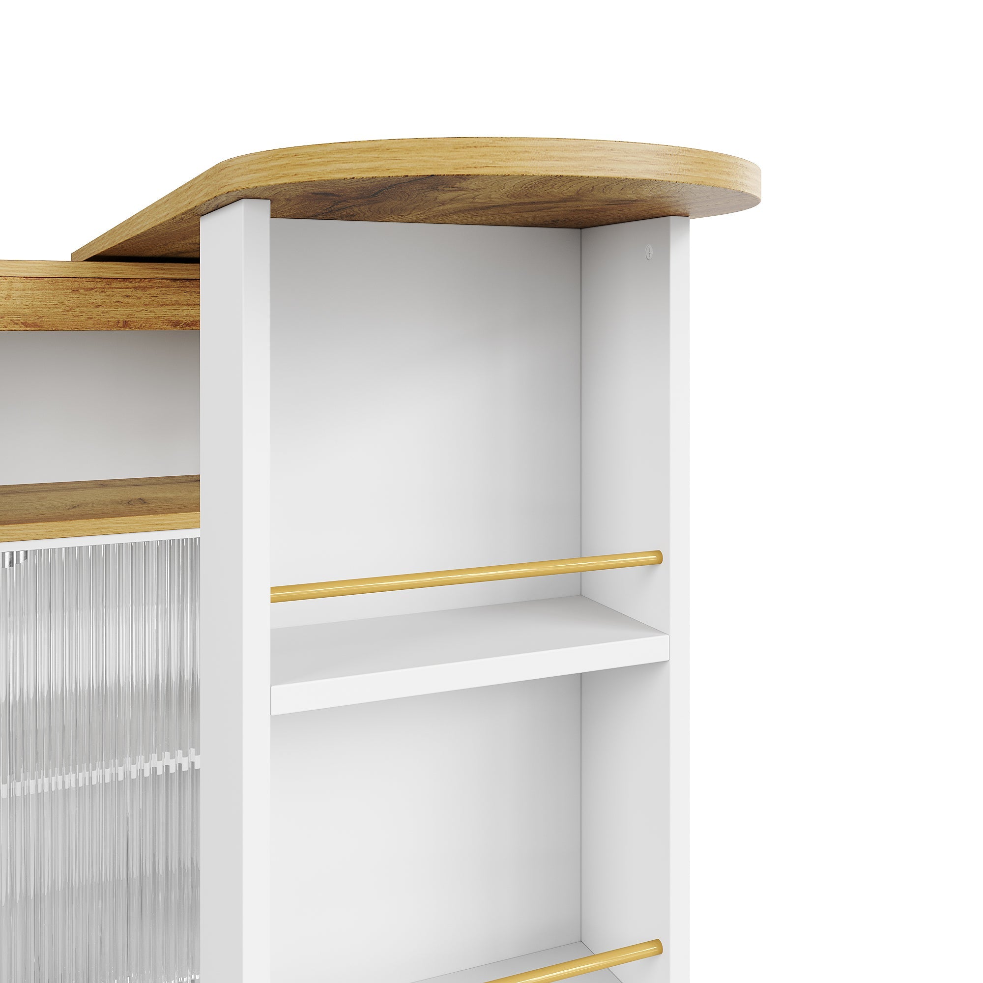 Logidon Uitschuifbare bartafel met opbergruimte LED Wit 138-204 cm